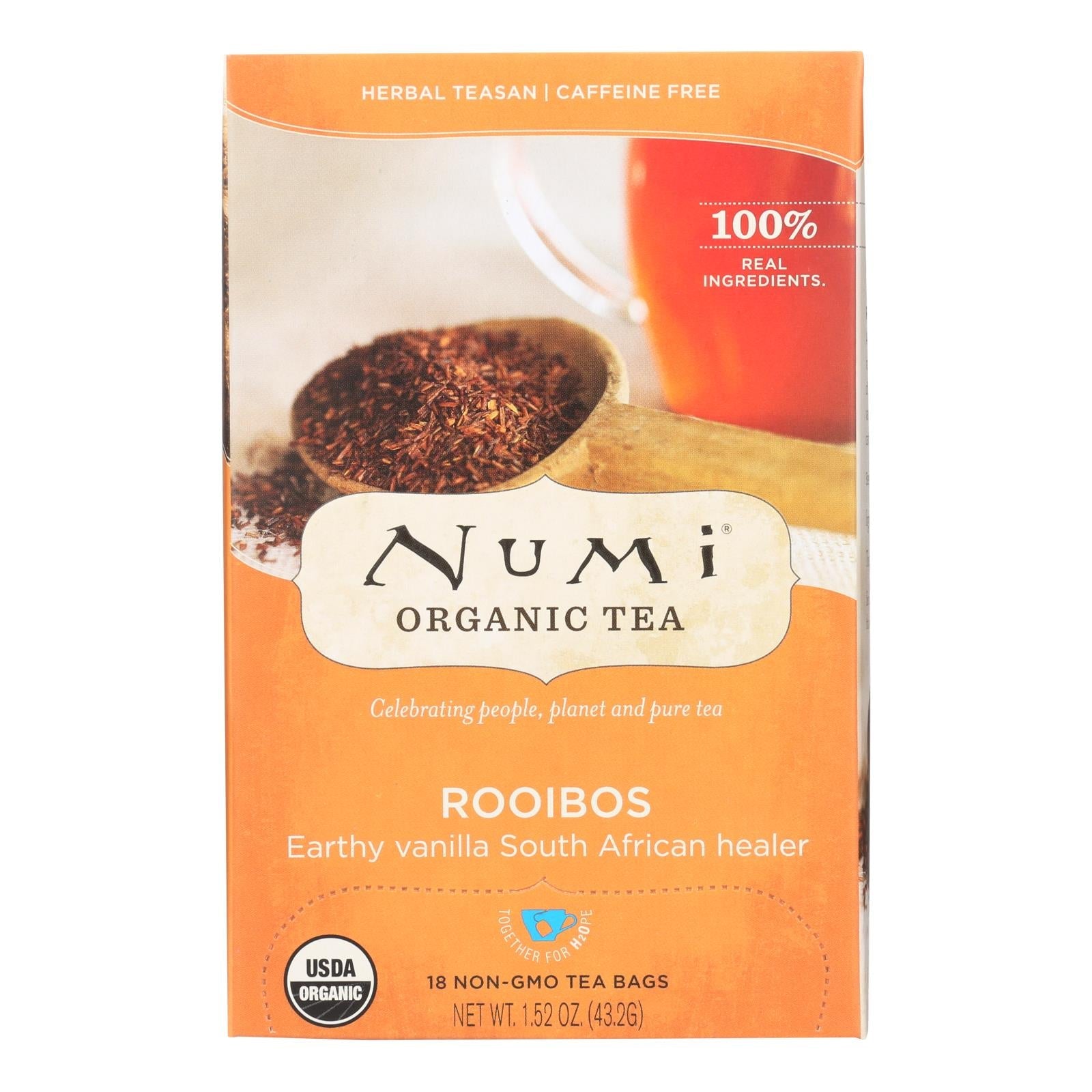 Numi Red Mellow Bush Rooibos Tea, 18 Tea Bags (Pack of 6)