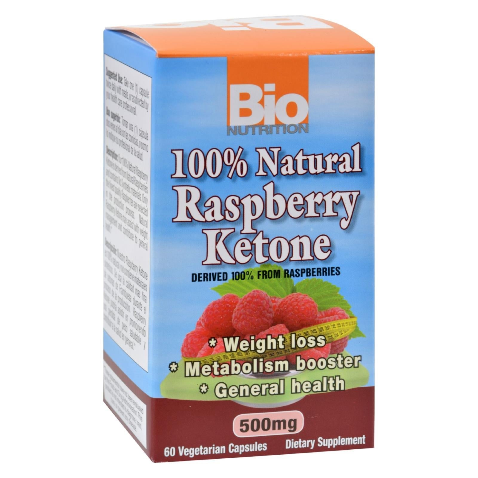 Bio Nutrition Raspberry Keytones - 500mg - Supports Healthy Weight Management (60 Capsules)