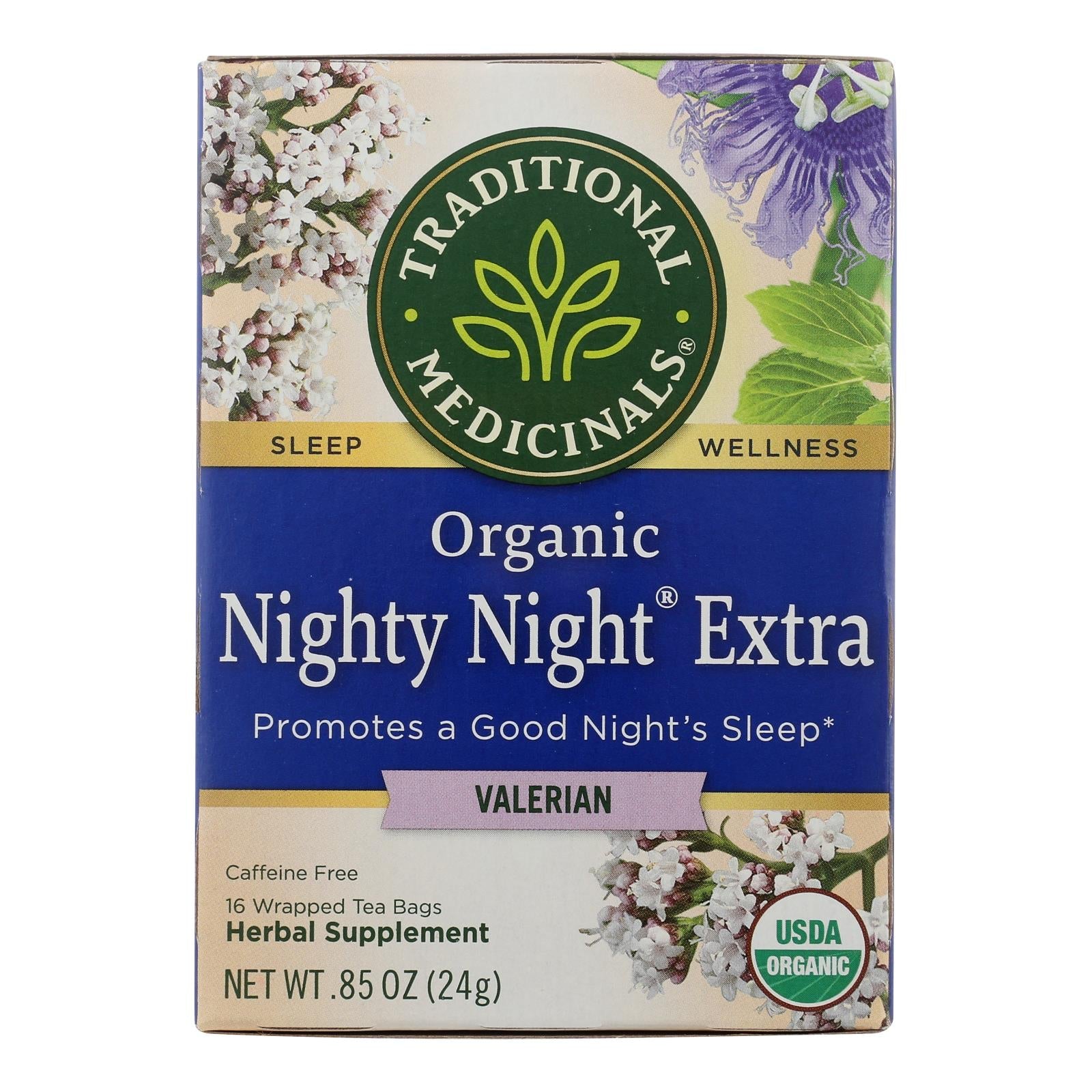 Traditional Medicinals Valerian Root Nighttime Tea (6 Pack, 16 Tea Bags Each)