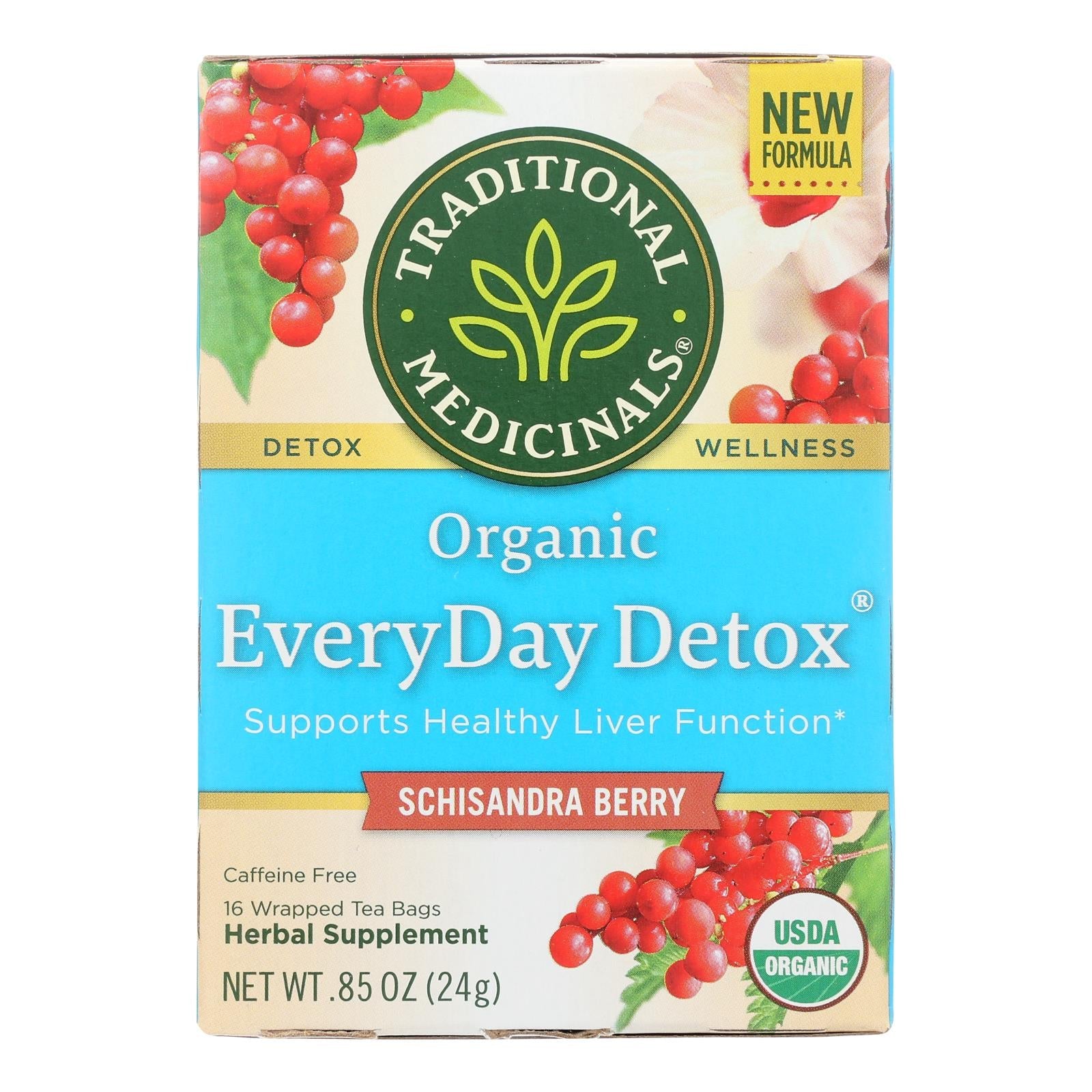 Traditional Medicinals Everyday Detox Herbal Tea, 6 Packets of 16 Bags