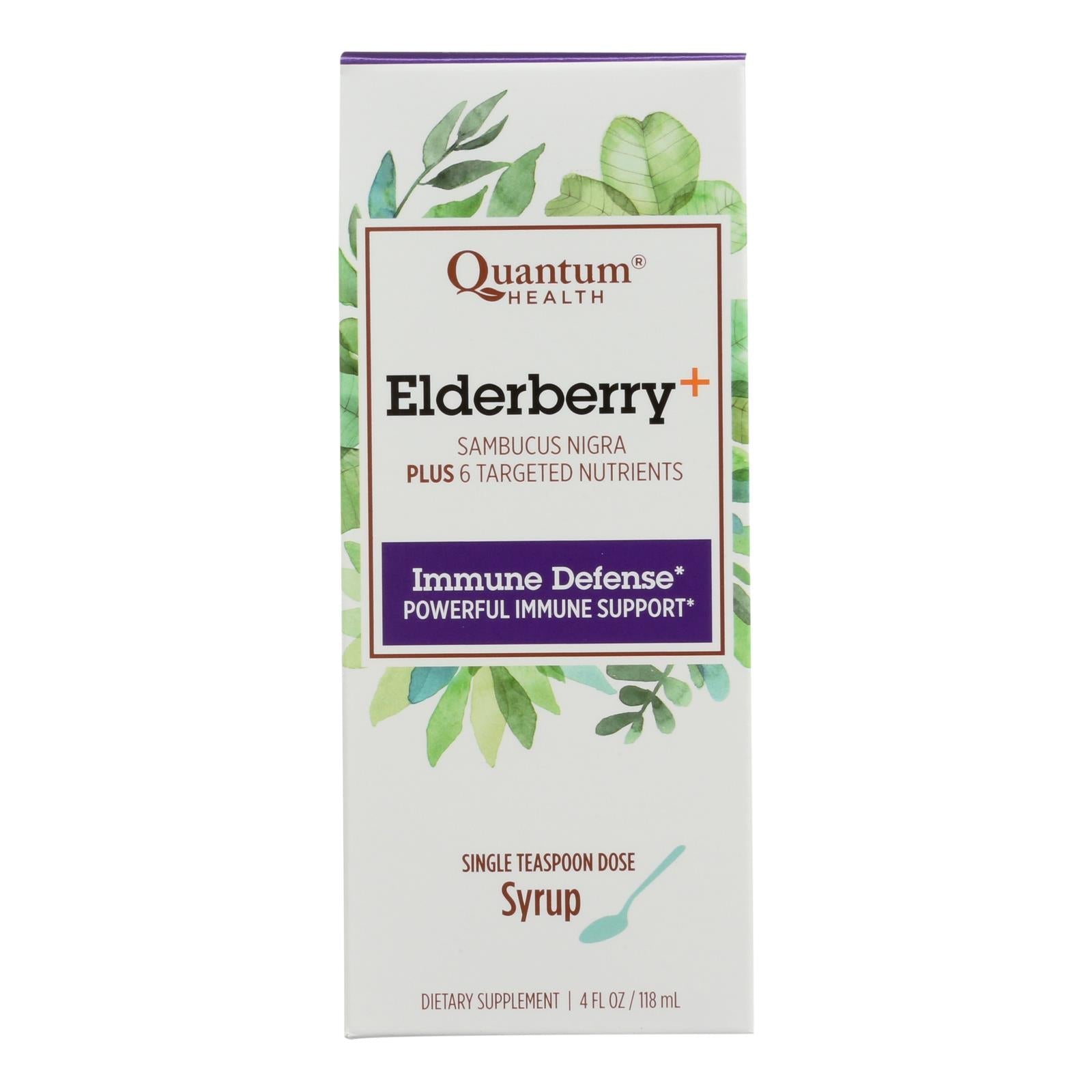 Quantum Elderberry Syrup, Immunity Booster, 4 Fl Oz