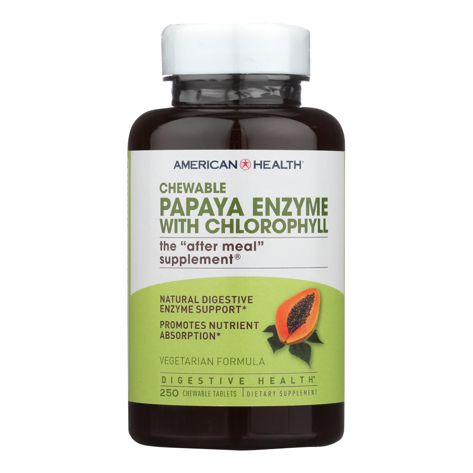 American Health Chewable Papaya Enzyme with Chlorophyll (250 Tablets)