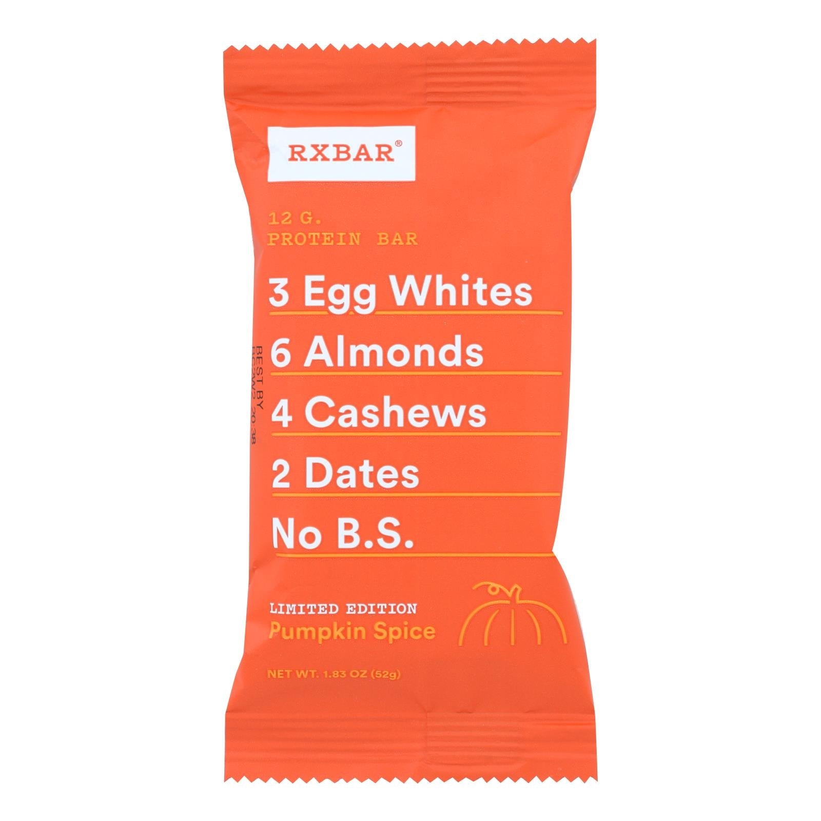 RXBAR Pumpkin Spice Protein Bar (Pack of 12 - 1.83 Oz.)