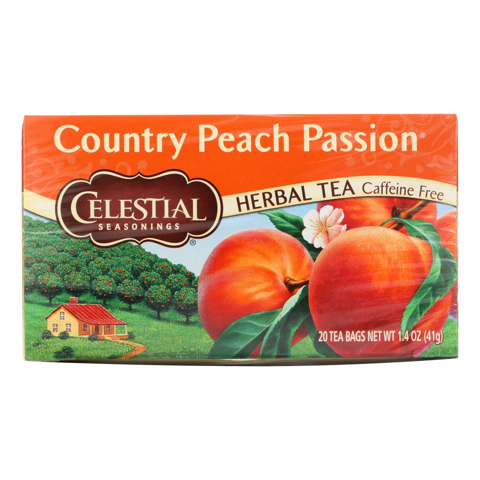 Celestial Seasonings Country Peach Passion Herbal Tea - 20 Tea Bags (Pack of 6)