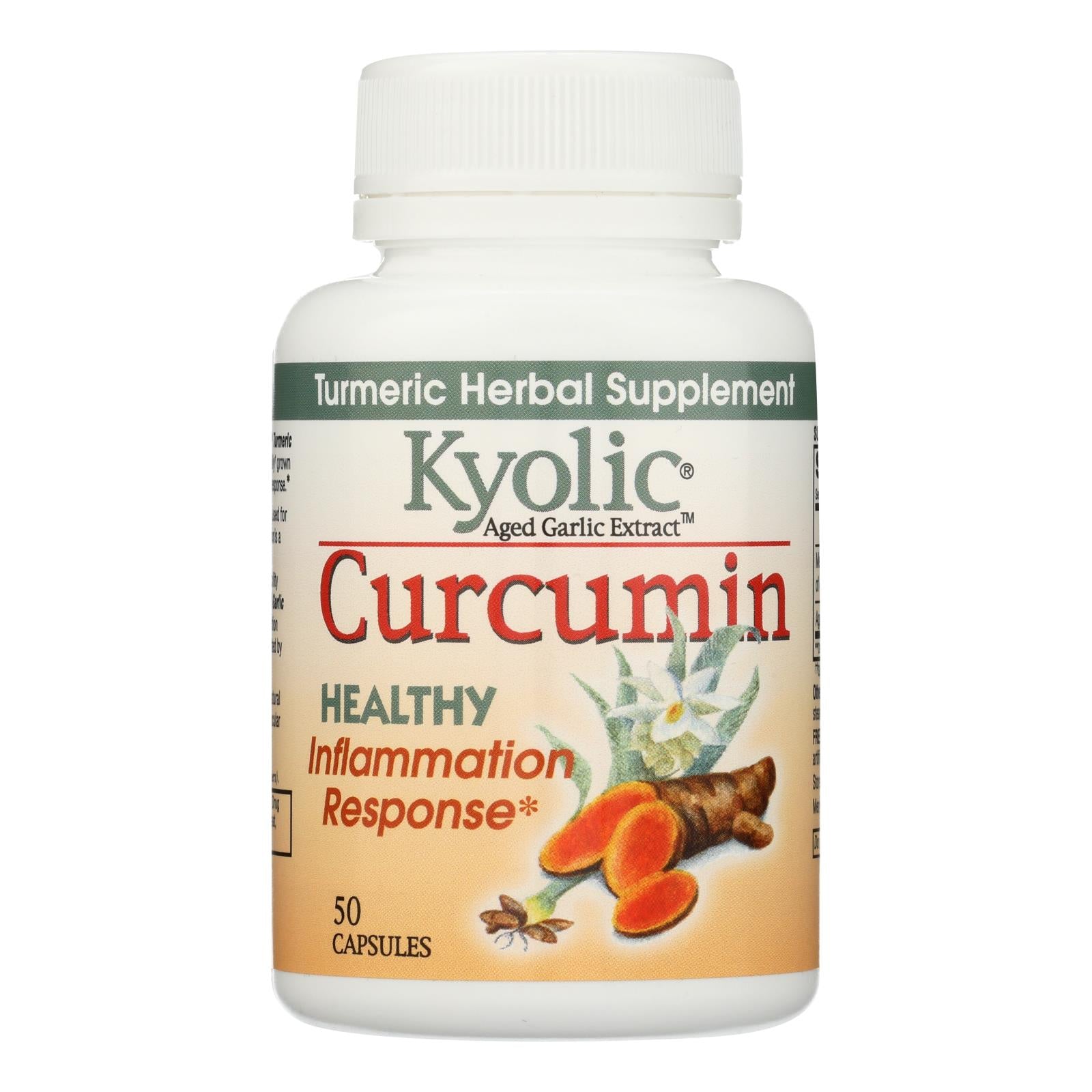 Kyolic Aged Garlic Extract with Curcumin  for Enhanced Inflammation Management (50 Caps)