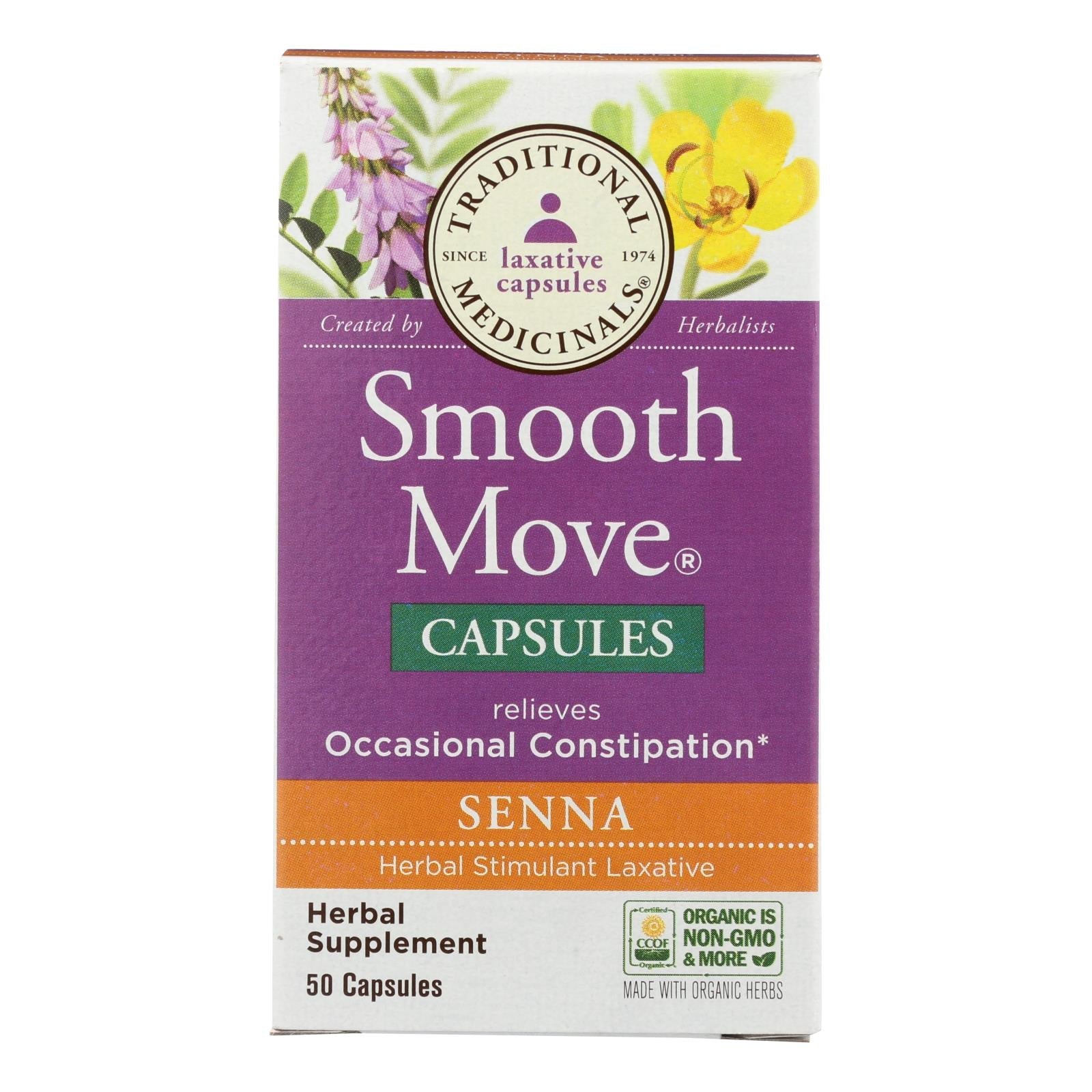 Traditional Medicinals Smooth Move Senna Capsules (Pack of 50)