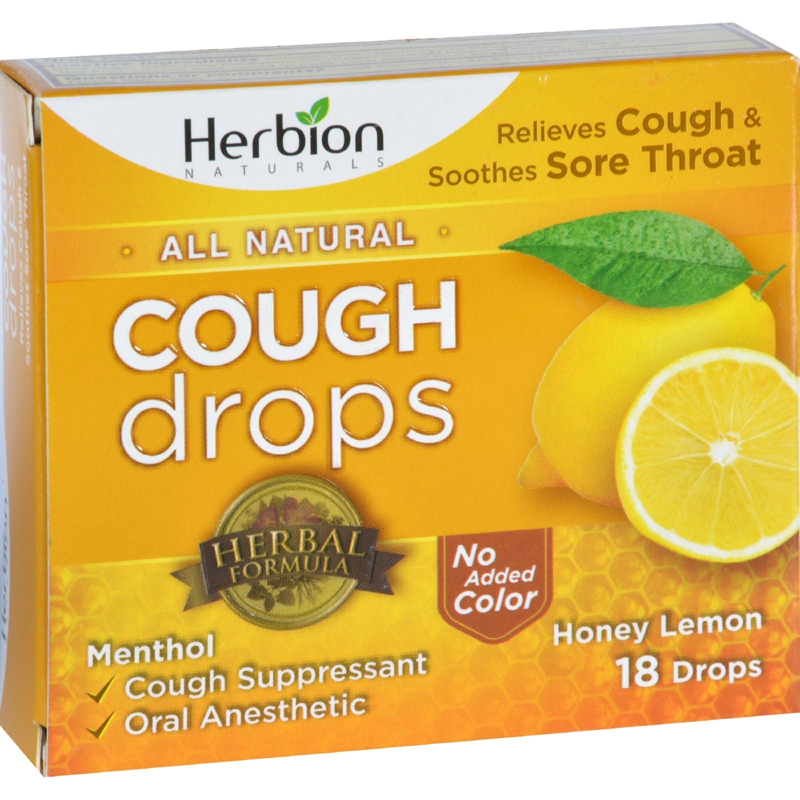 Herbion Naturals Honey Lemon Cough Drops (Pack of 18)