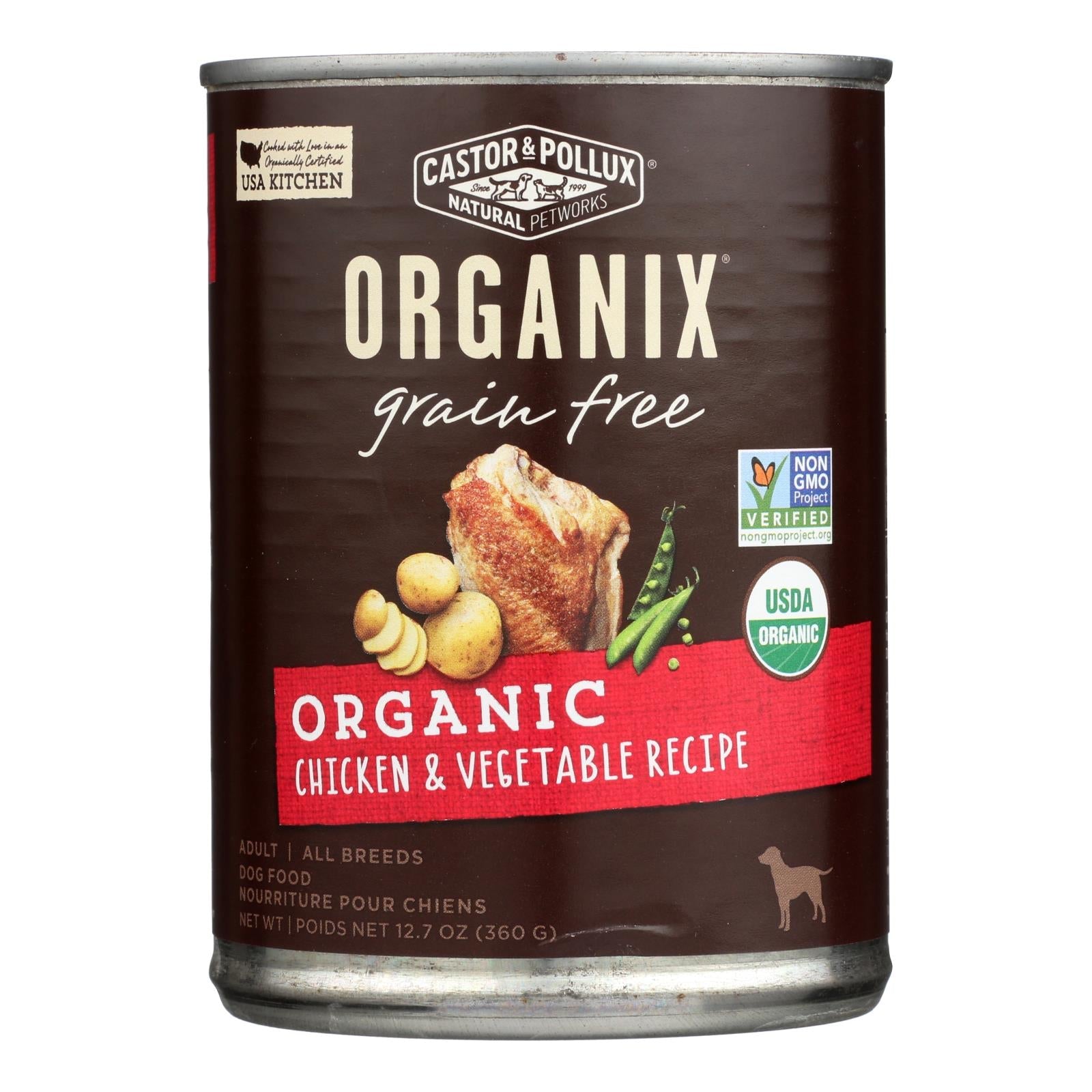 Castor & Pollux Organic Grain-Free Chicken & Fresh Vegetables Dog Food - 12.7 Oz, 12-Pack