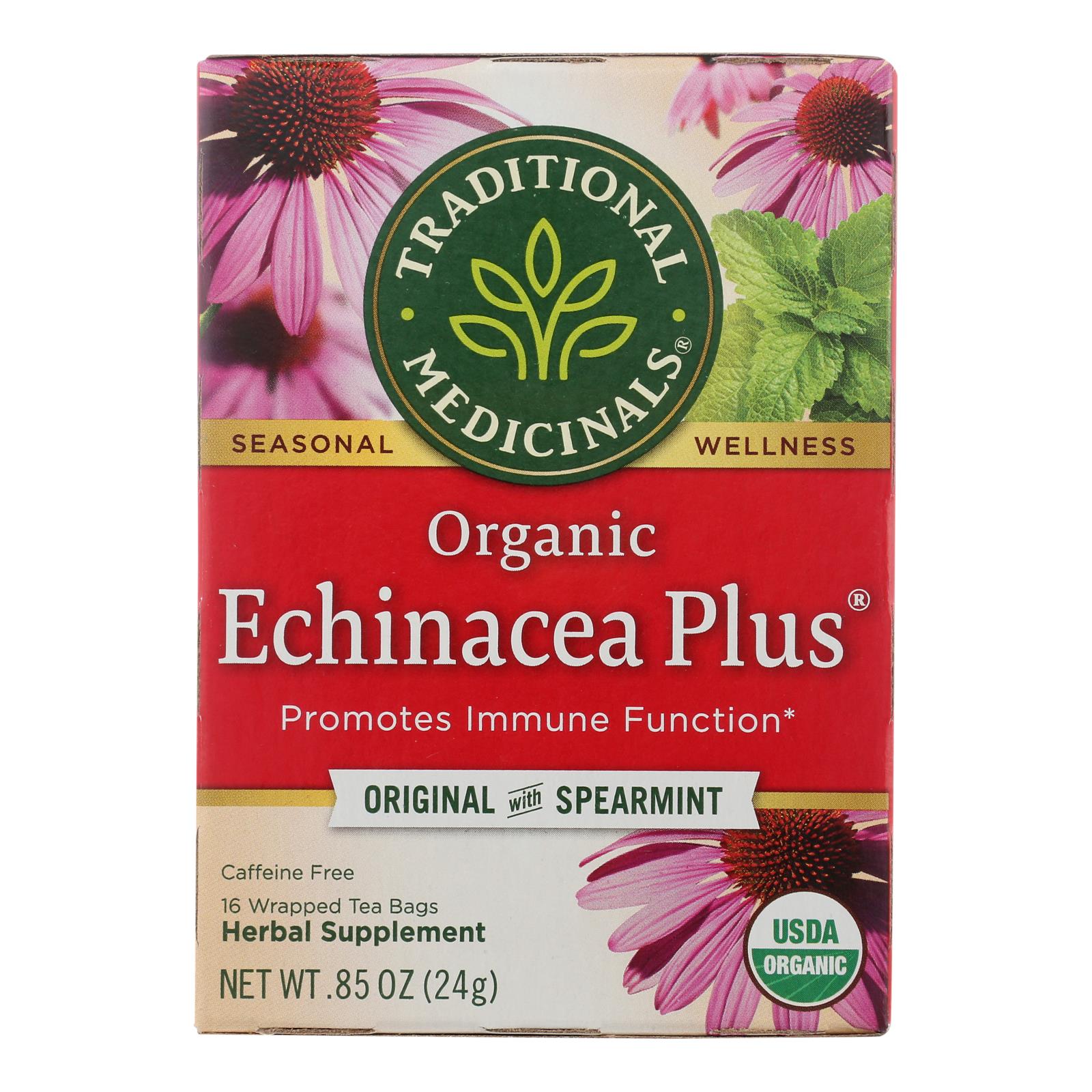 Traditional Medicinals Organic Echinacea Plus Herbal Tea (Pack of 6 - 16 Tea Bags)