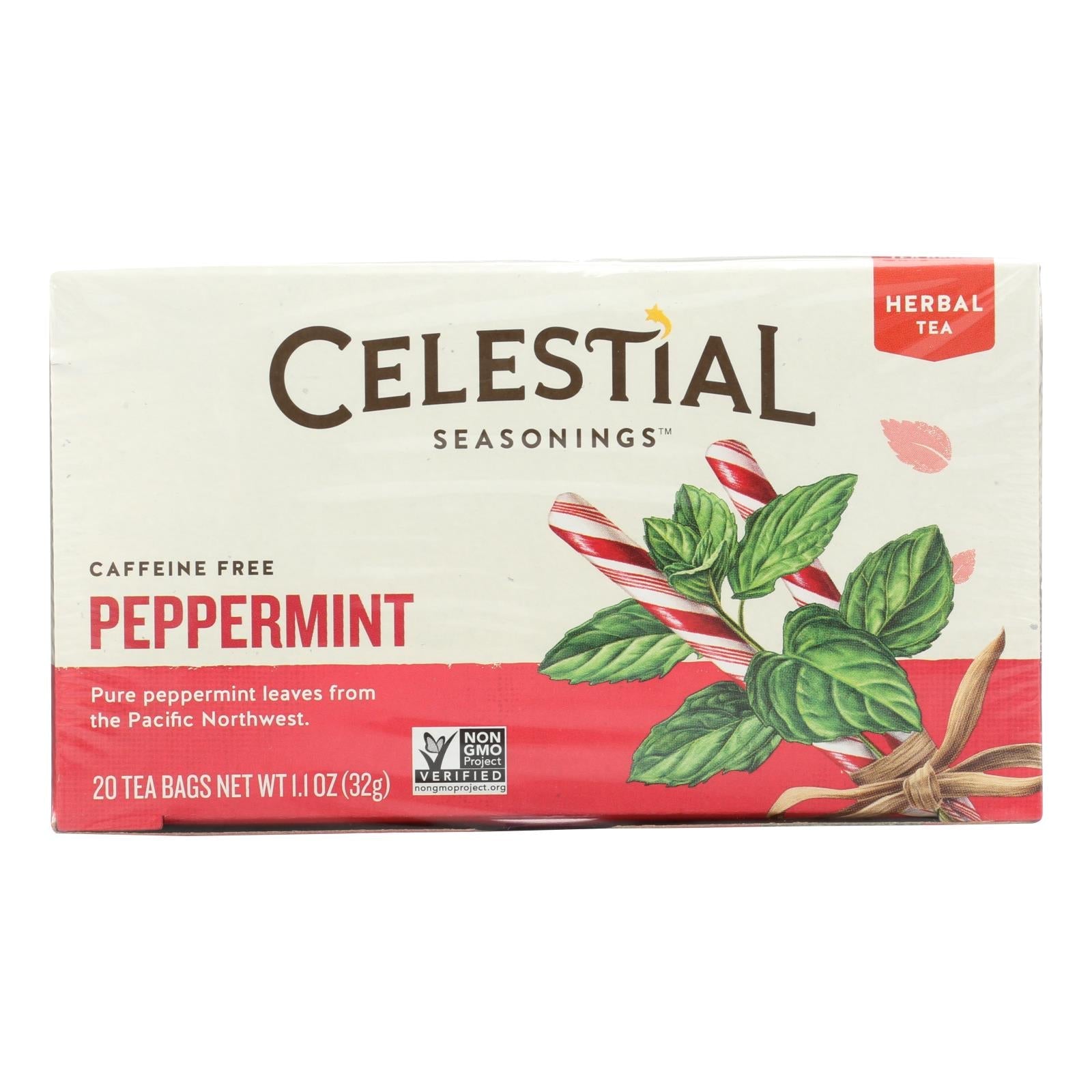Celestial Seasonings Peppermint Herbal Tea Bags (Pack of 6 - 20 Tea Bags)