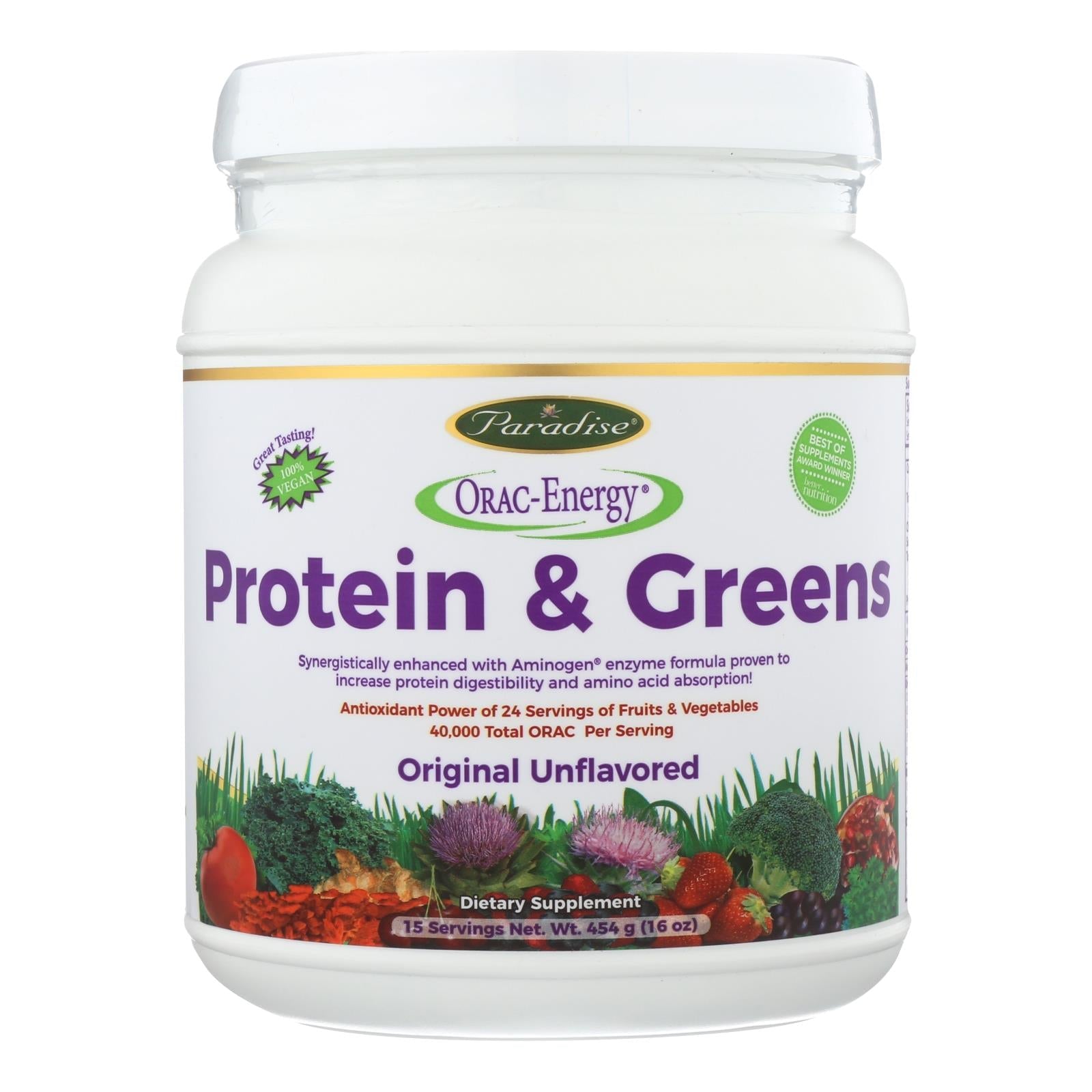 Paradise Herbs ORAC Energy Protein Greens 16 Ounce