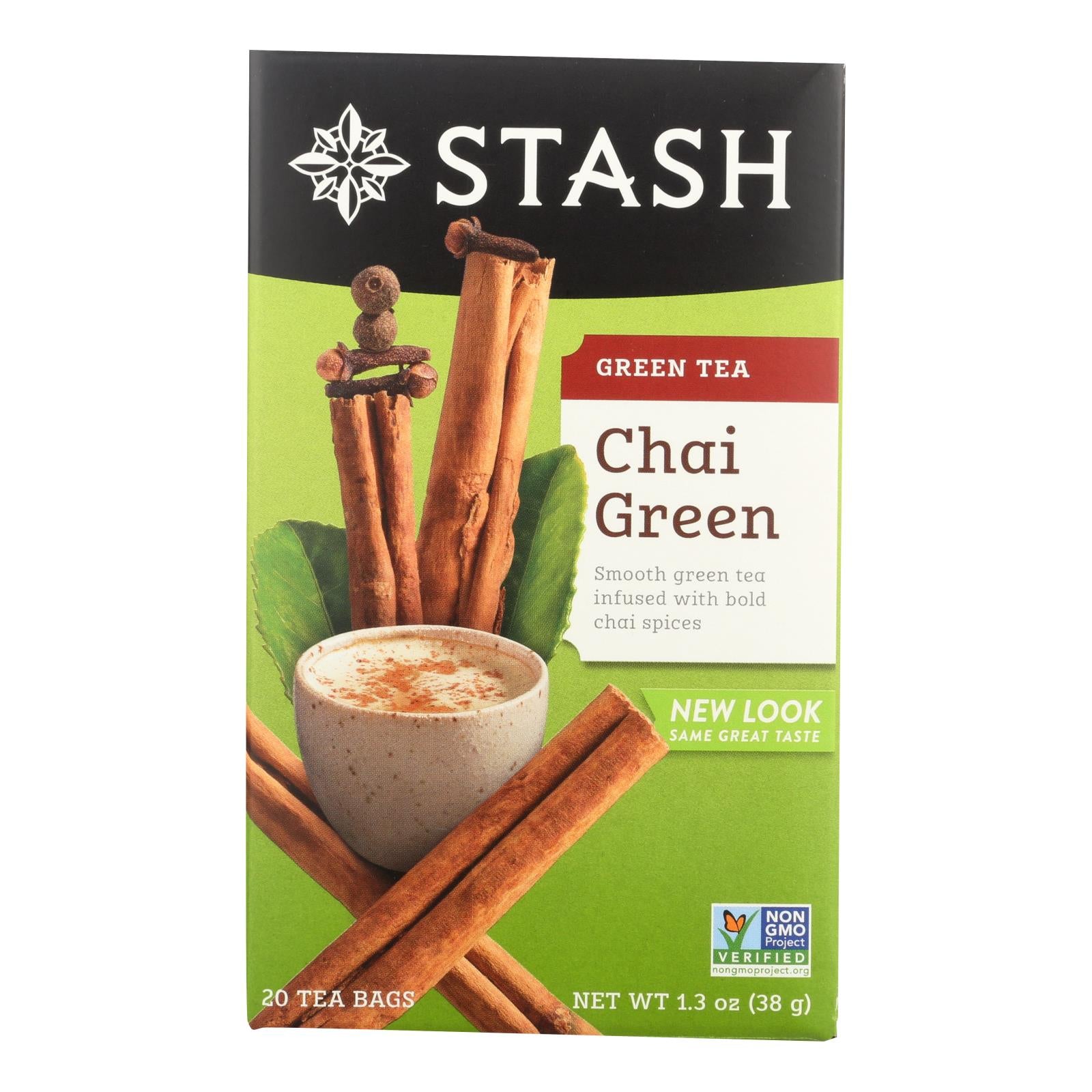 Stash Tea Chai Spiced Green Tea, 20 Tea Bags (Pack of 6)