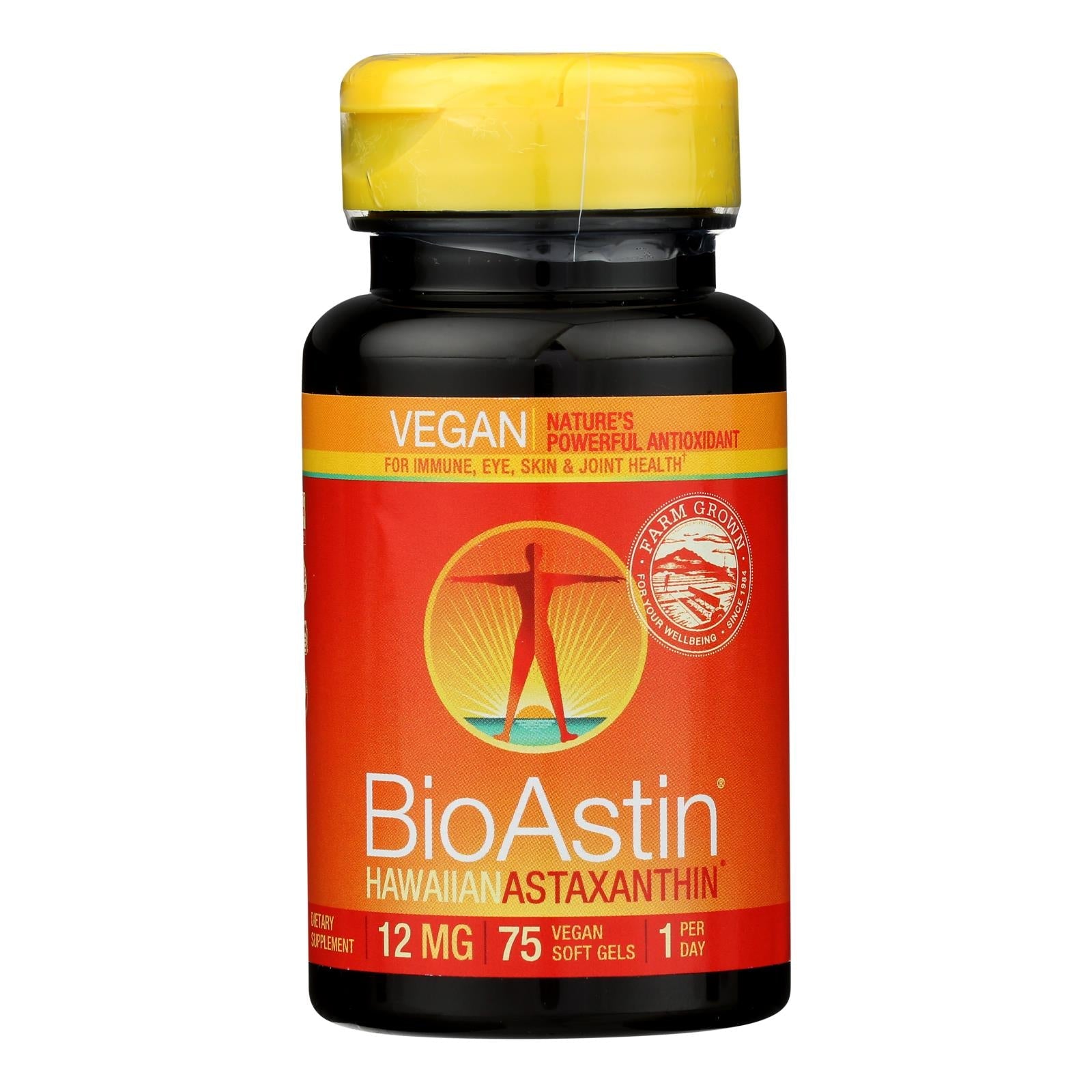 Nutrex Hawaii Bioastin Vegetarian Gelcaps - 75 Count - 12 mg Hawaiian Astaxanthin