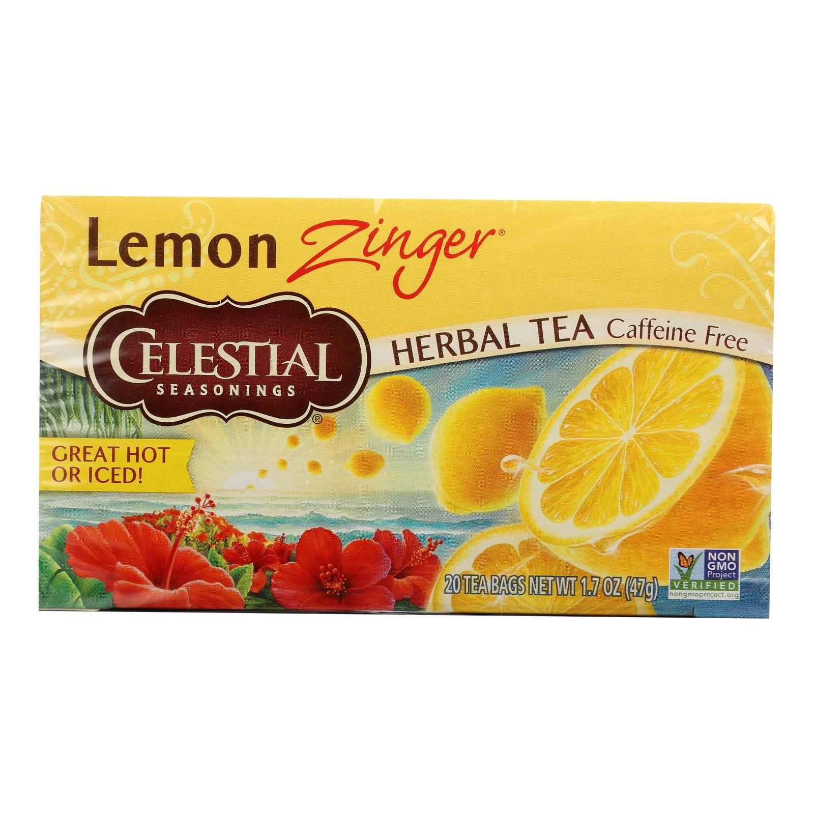 Celestial Seasonings Lemon Zinger Herbal Tea, Caffeine-Free (6 Pack of 20 Tea Bags Each)