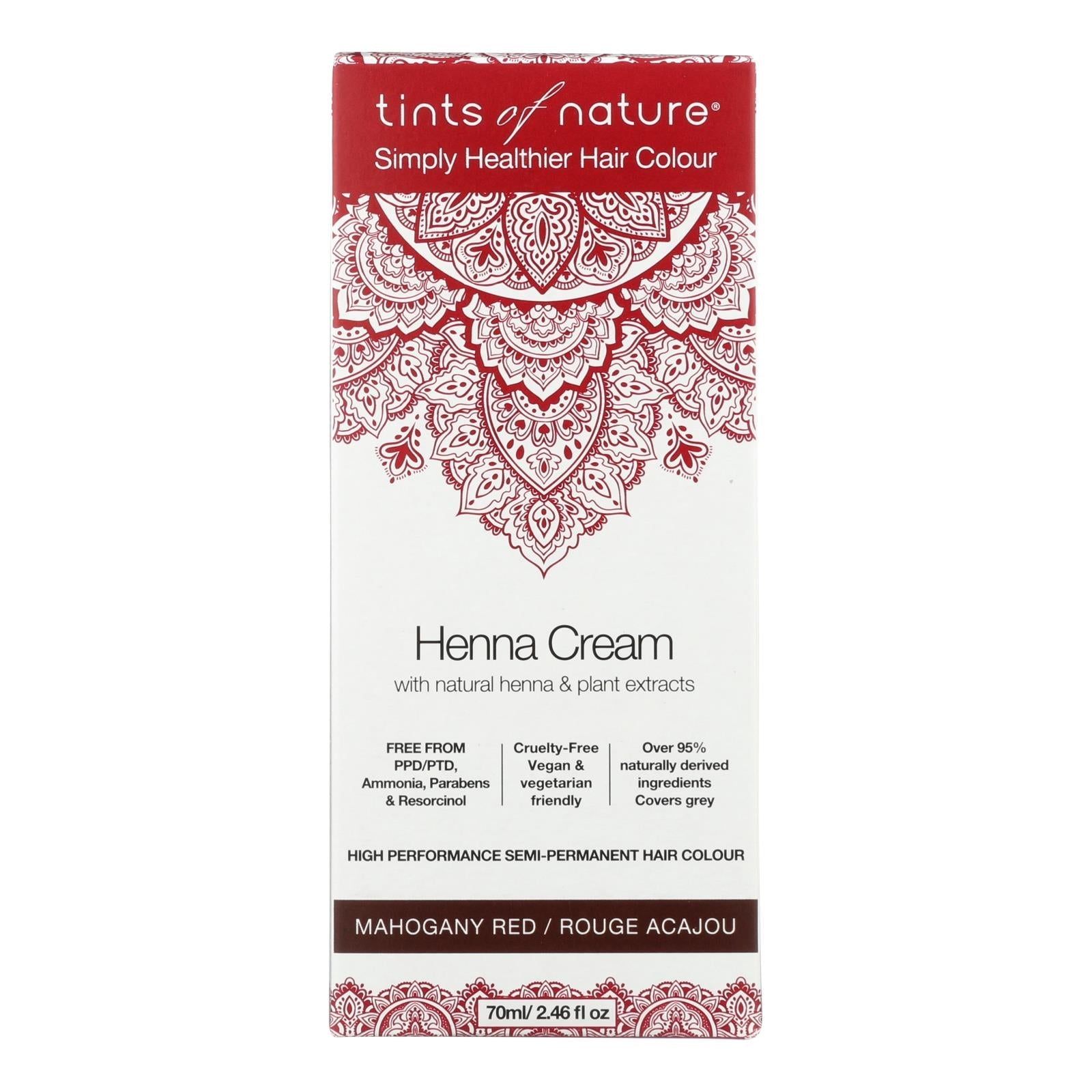 Tints Of Natura Henna Cream Mahogany Red, 2.46 Fl Oz.