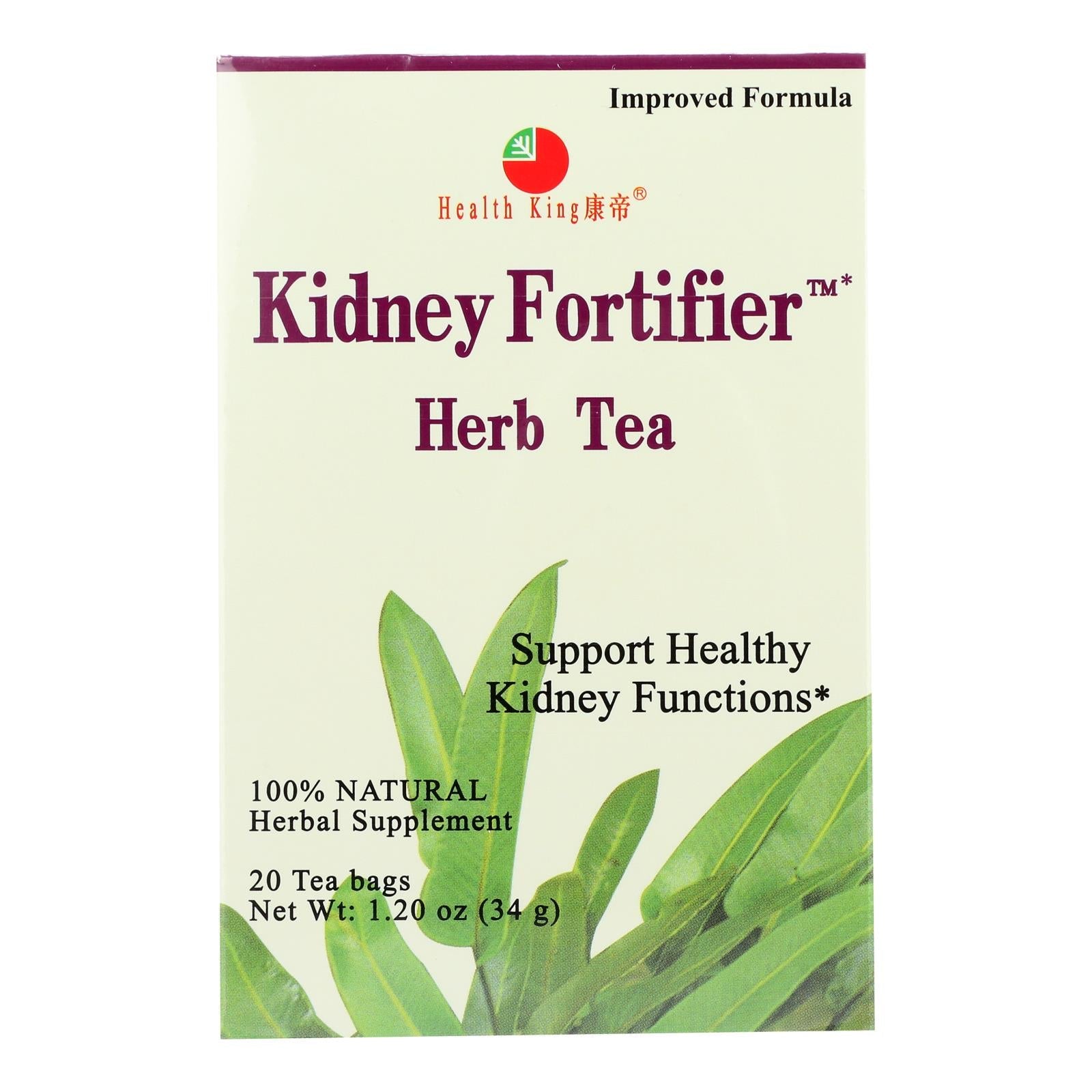 Health King Kidney Fortifier Herbal Tea, 20 Tea Bags