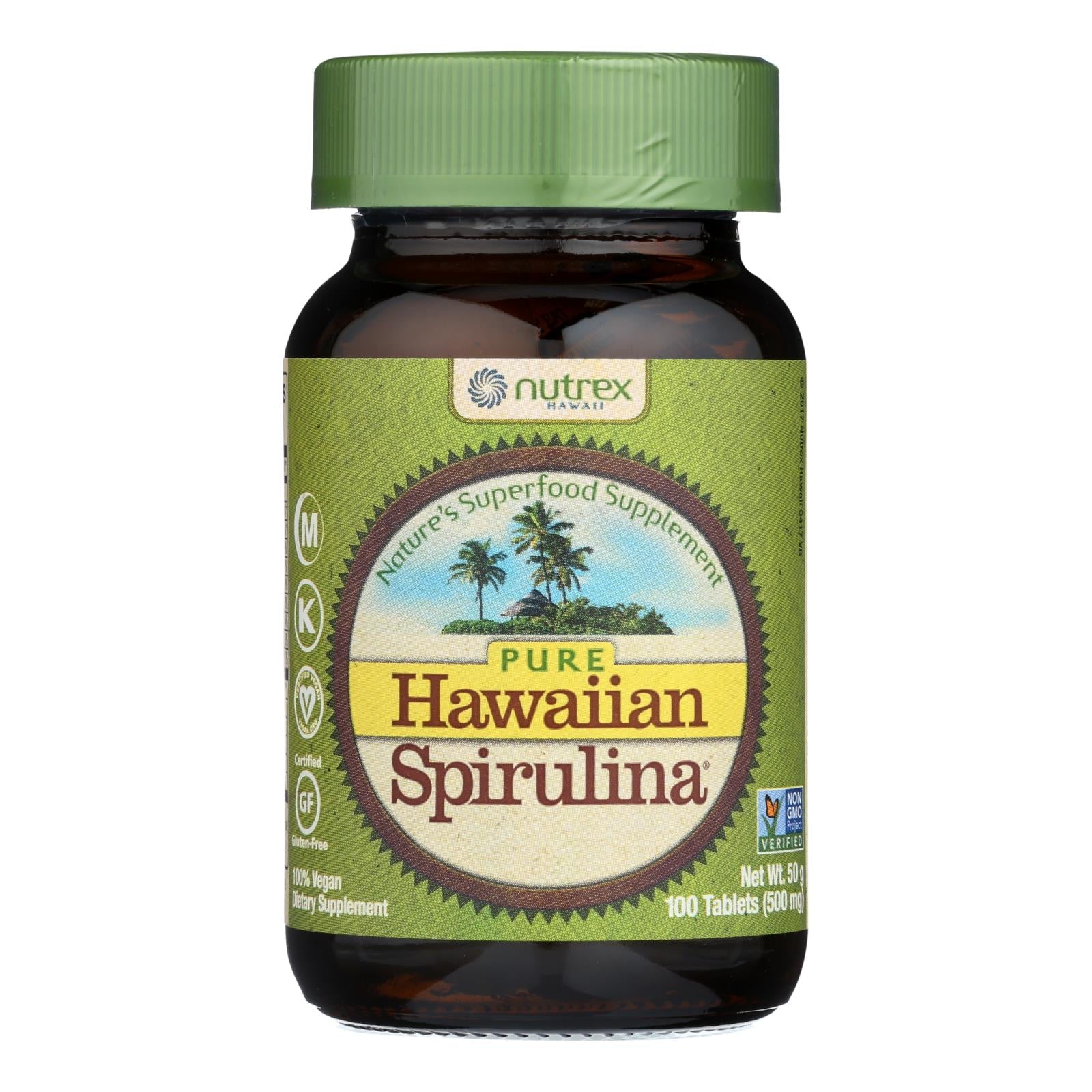 Nutrex Hawaii Pure Hawaiian Spirulina Pacifica - 500mg, 100 Tablets