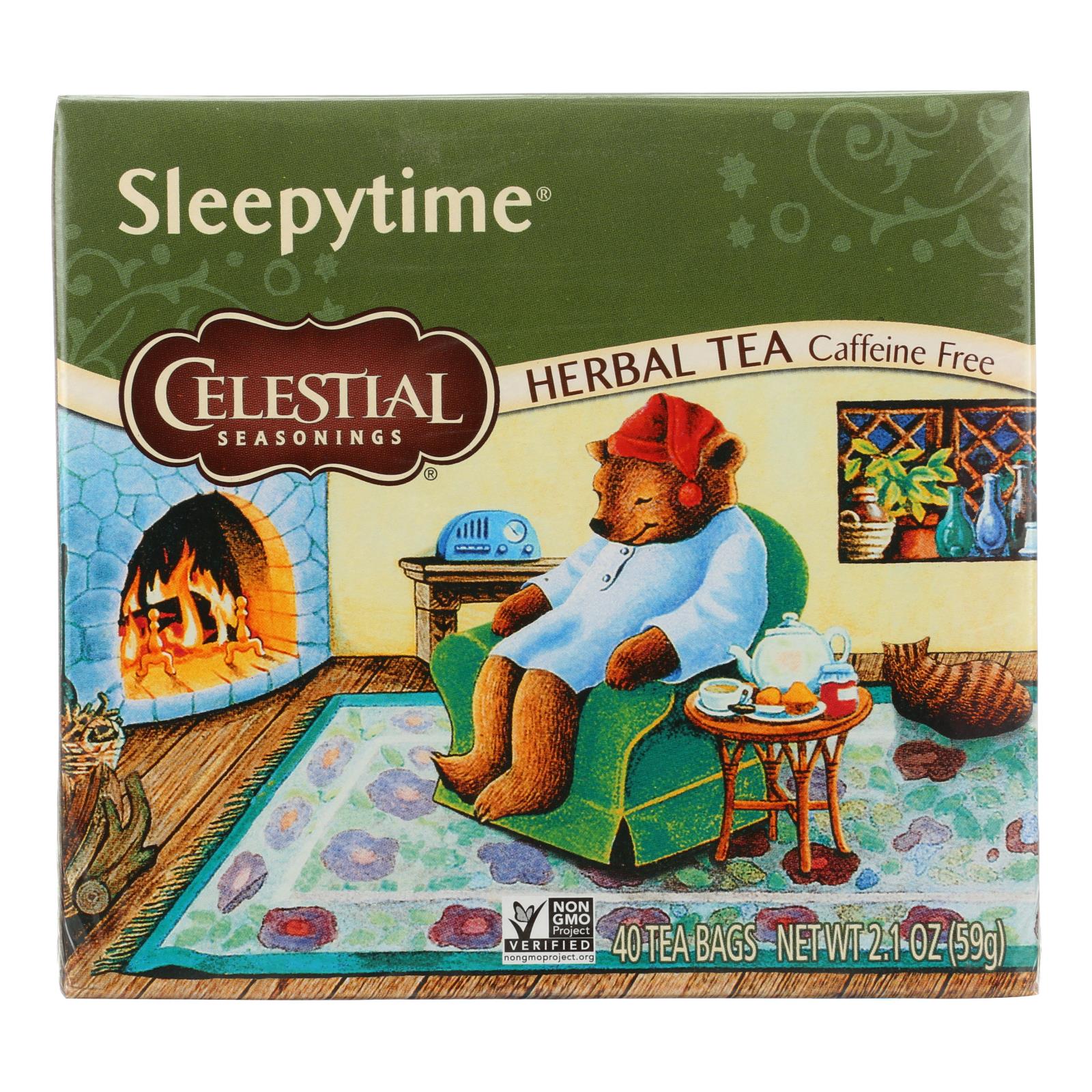 Celestial Seasonings Herbal Tea, Sleepytime: Calming Herbal Blend - Pack of 6 - 40 Tea Bags