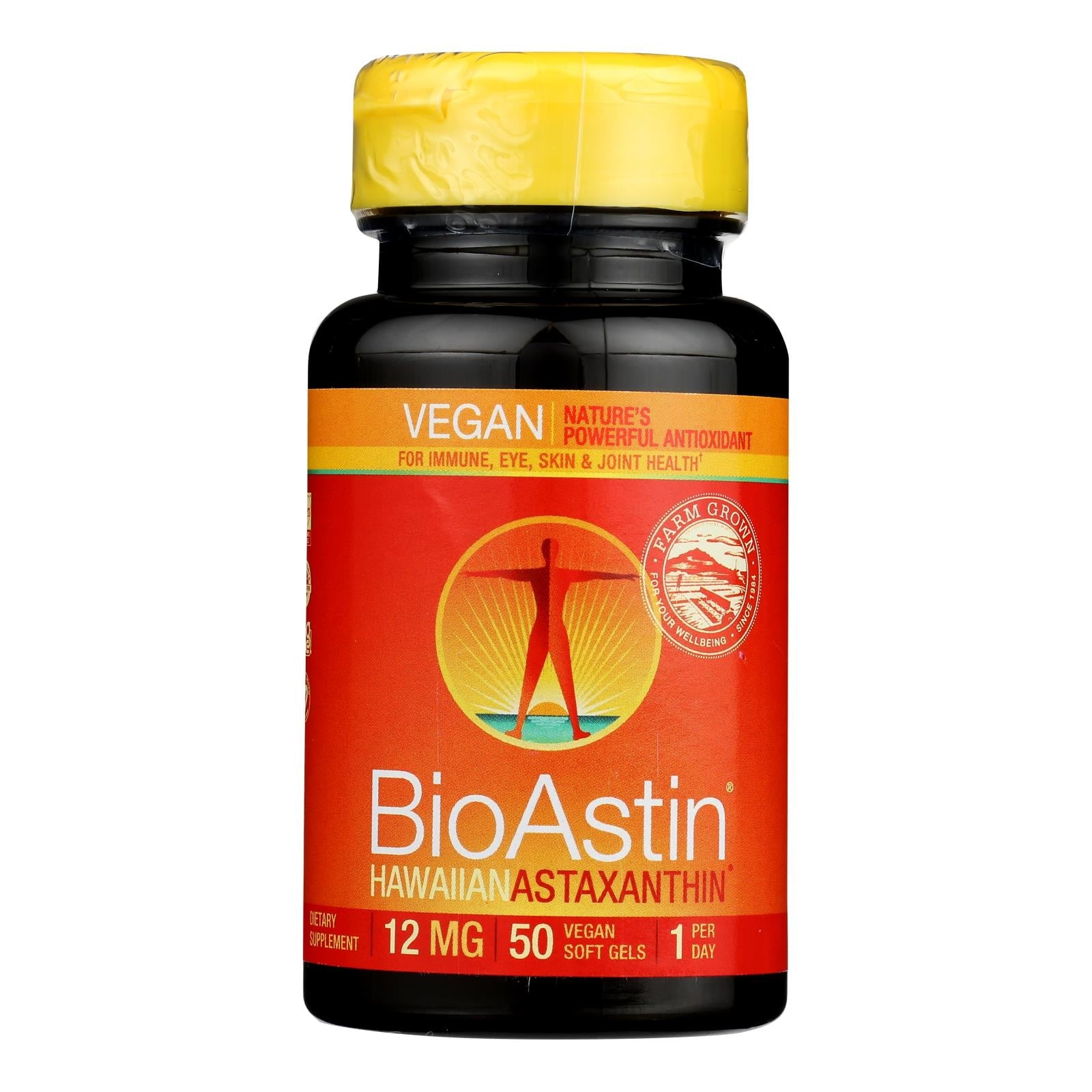 Nutrex Hawaii Bioastin Premium AstaPure Hawaiian Astaxanthin 12mg Vegetarian Gelcaps (Pack of 50)