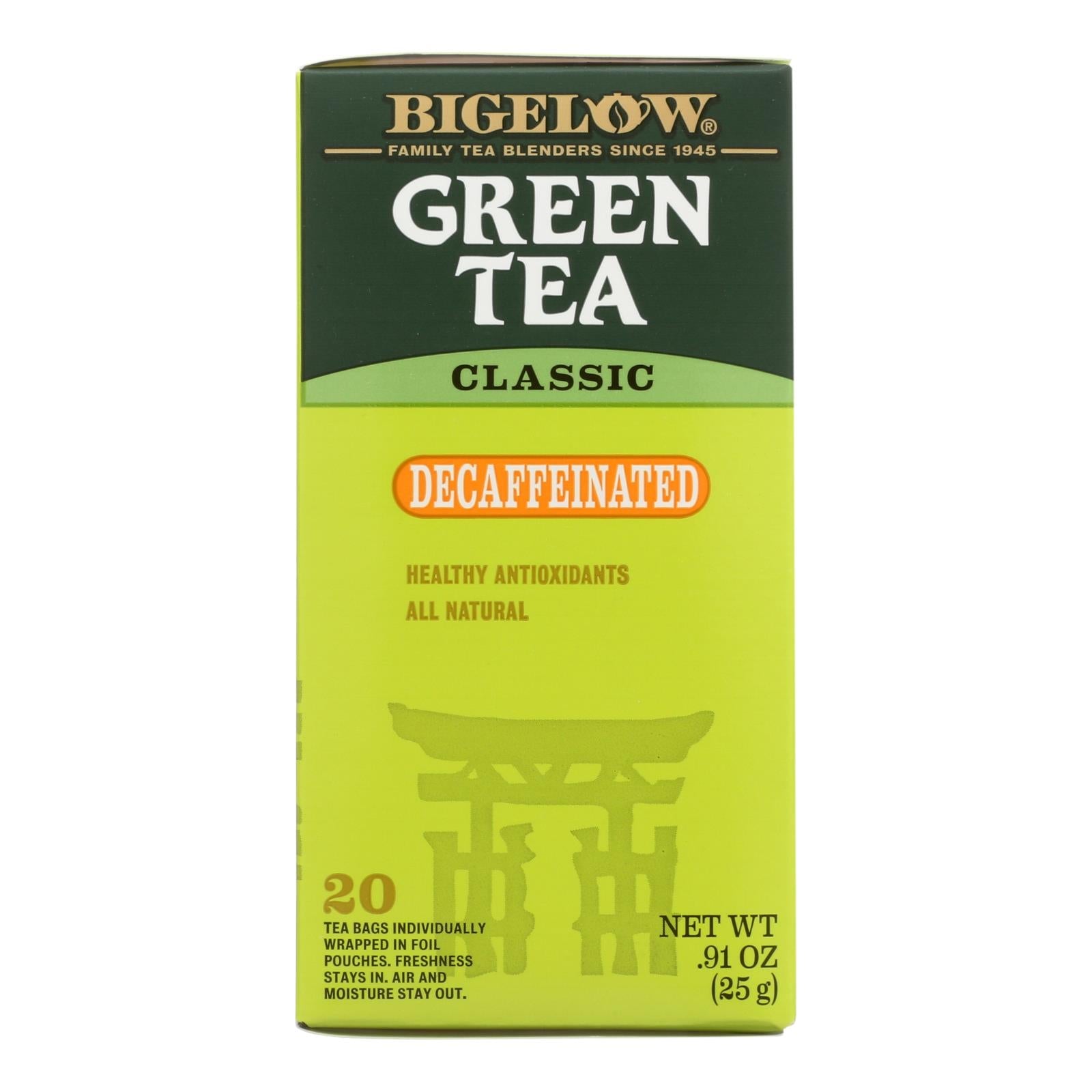 Bigelow Decaf Green Tea Bags (Pack of 6 - 20 Bags)