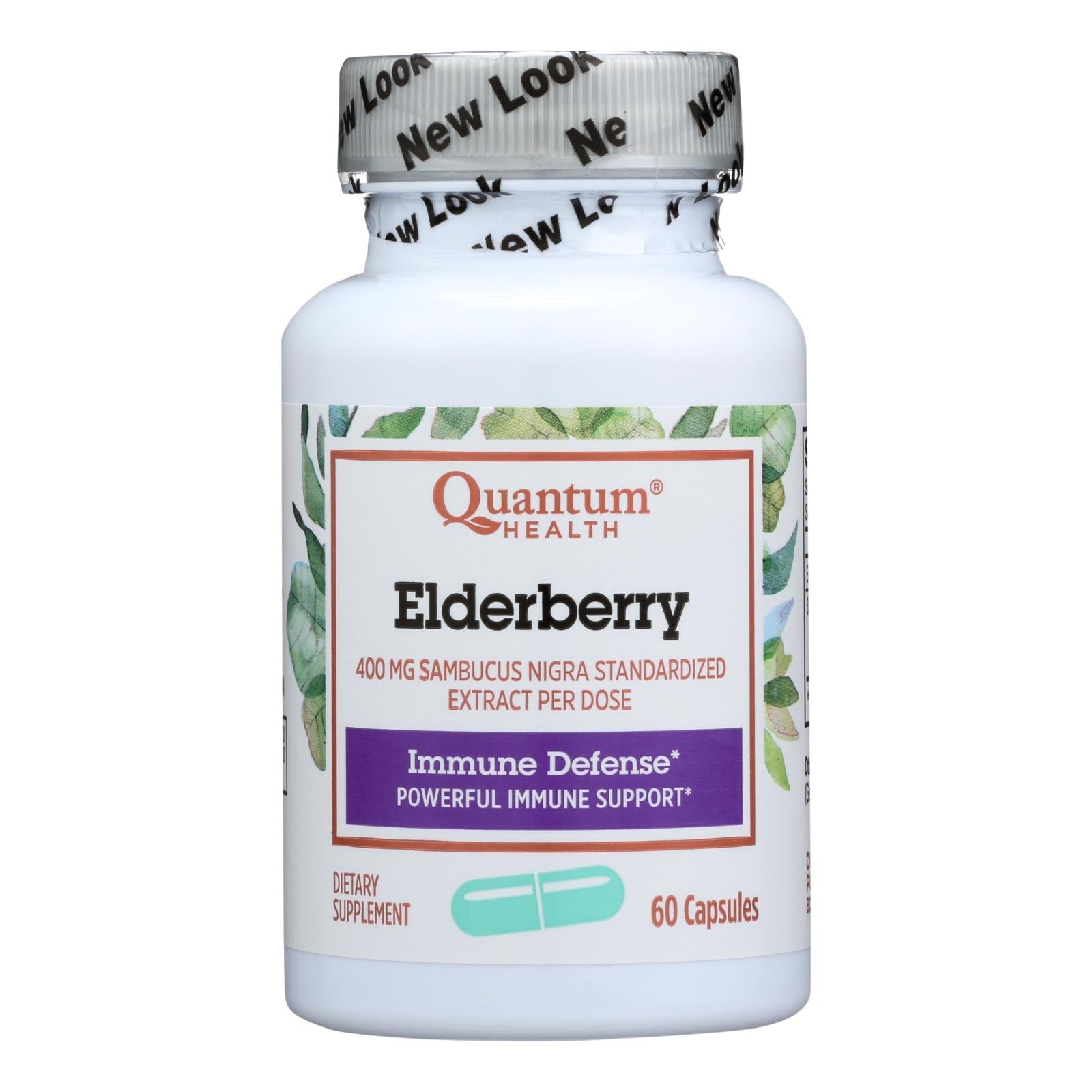 Quantum Elderberry Immune Defense Extract: 60 Capsules, 400mg Each