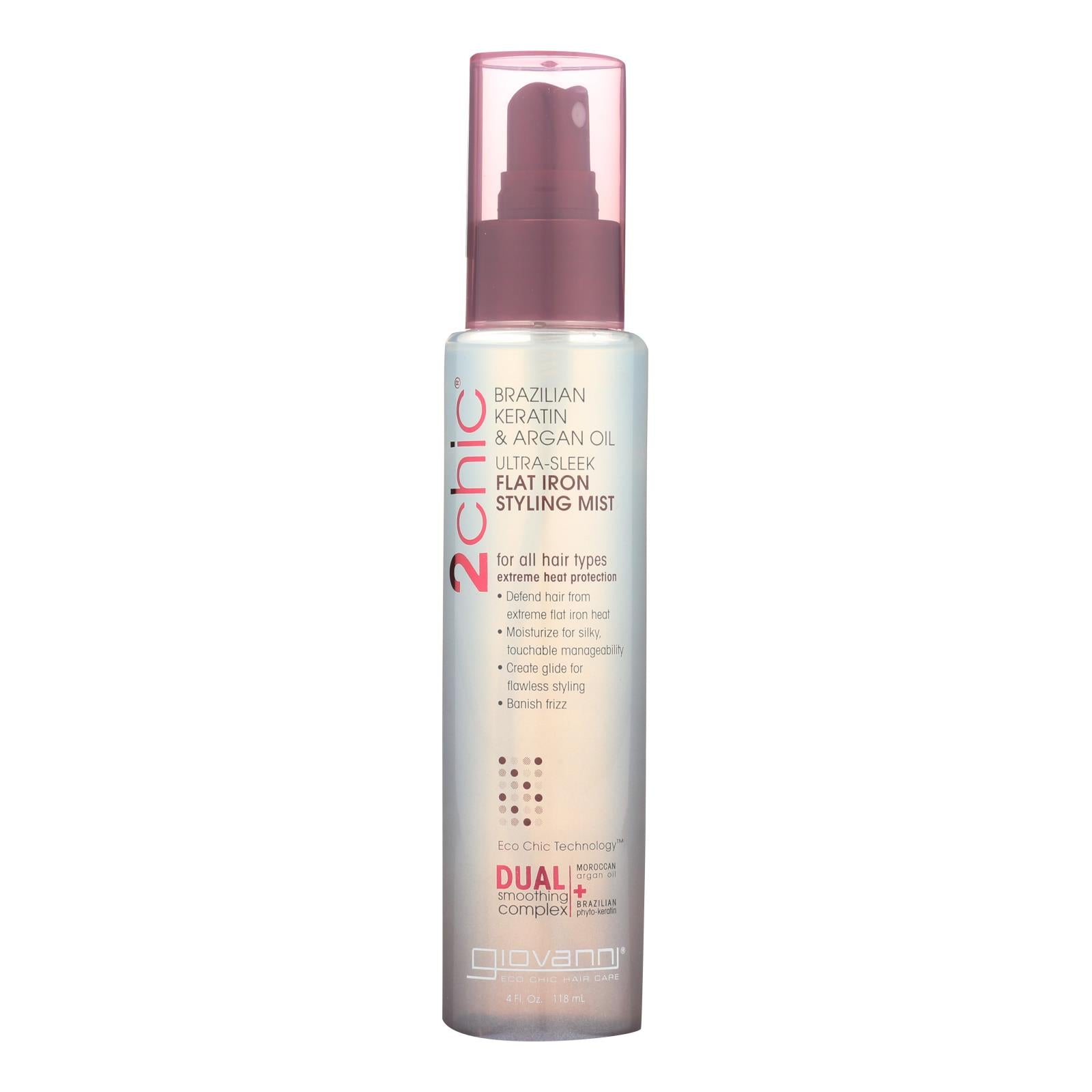 Giovanni 2chicBrazilian Keratin & Argan Oil Flat Iron Styling Mist - 4 Fl Oz