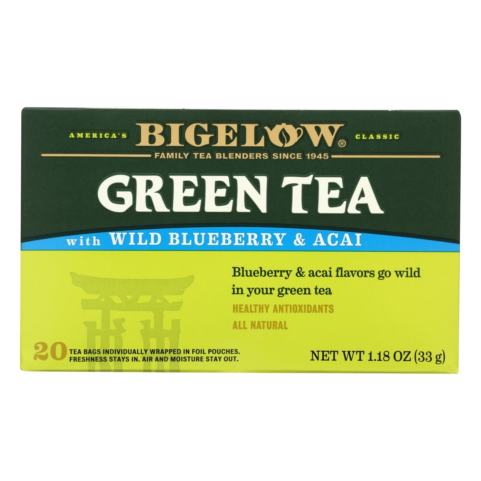 Bigelow Blueberry Green Tea, 6-Pack (20 Bags per Pack)