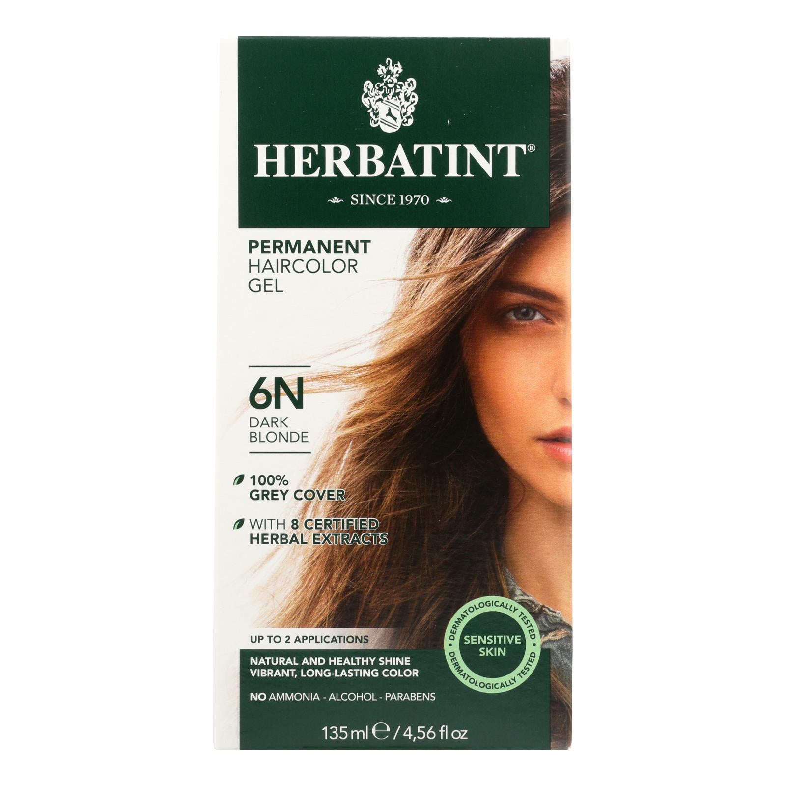 Herbatint 6N Dark Blonde Permanent Herbal Hair Color Gel (135ml)