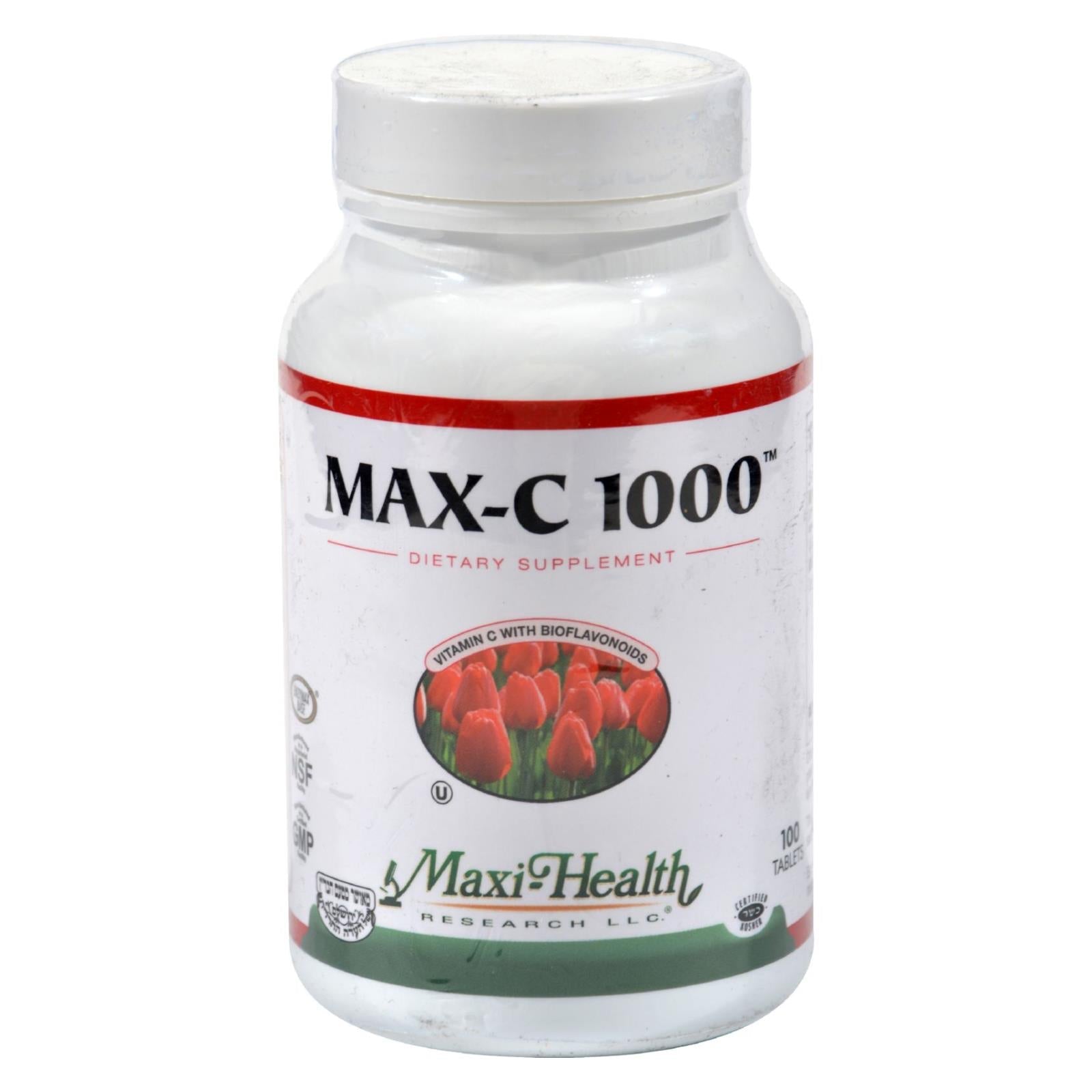 Maxi Health C-1000 with Bioflavonoids (Pack of 100 Tablets - 1000 mg)