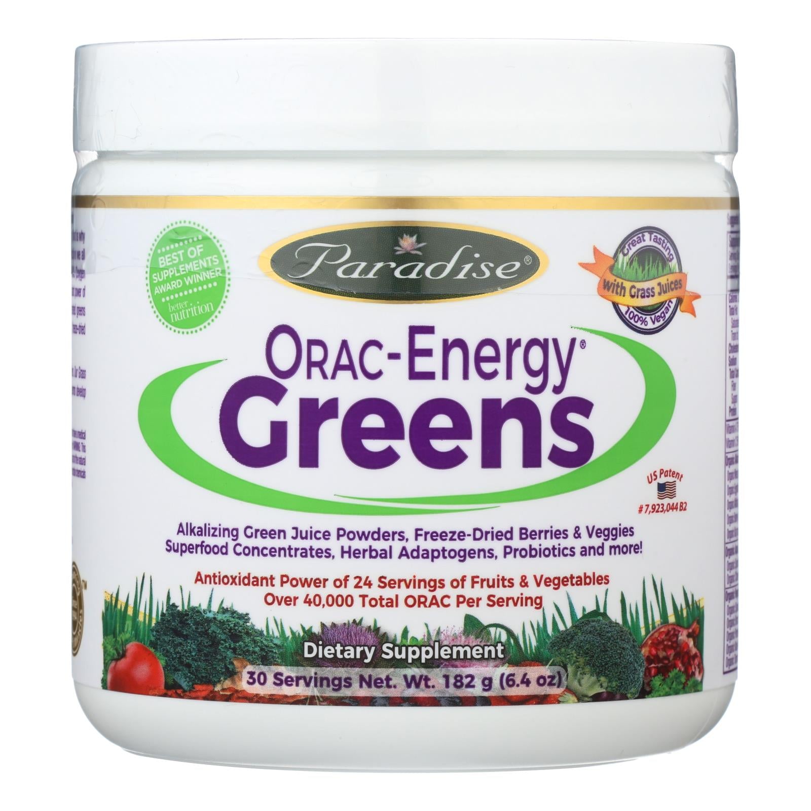Paradise Herbs ORAC Energy Greens - Organic Superfood Blend - 6.4 Oz