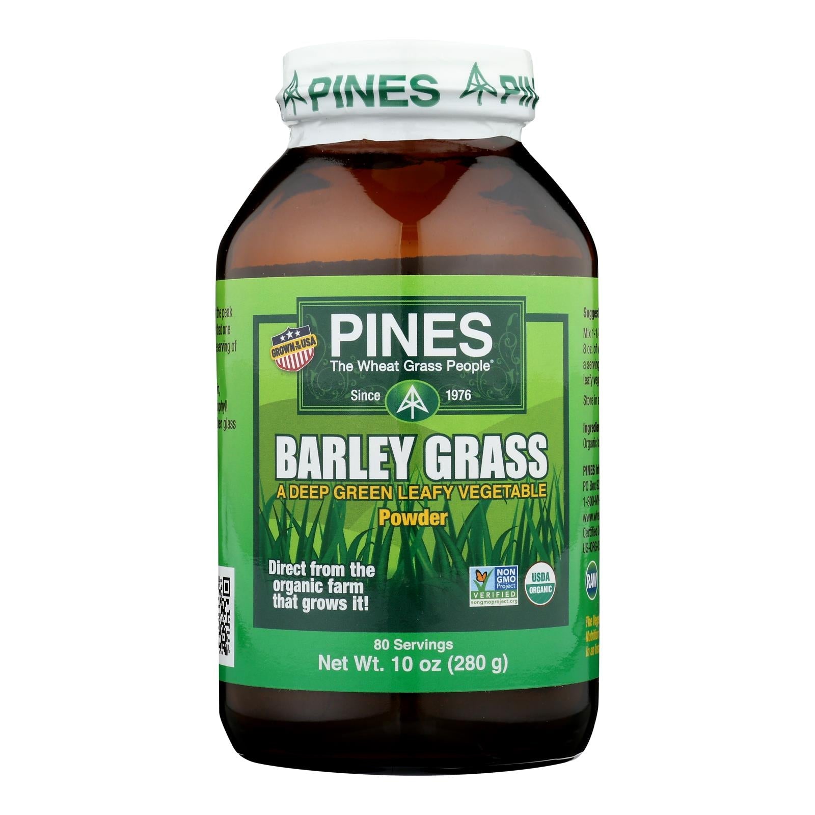 Pines International Premium Organic Barley Grass Powder - 10 Oz.