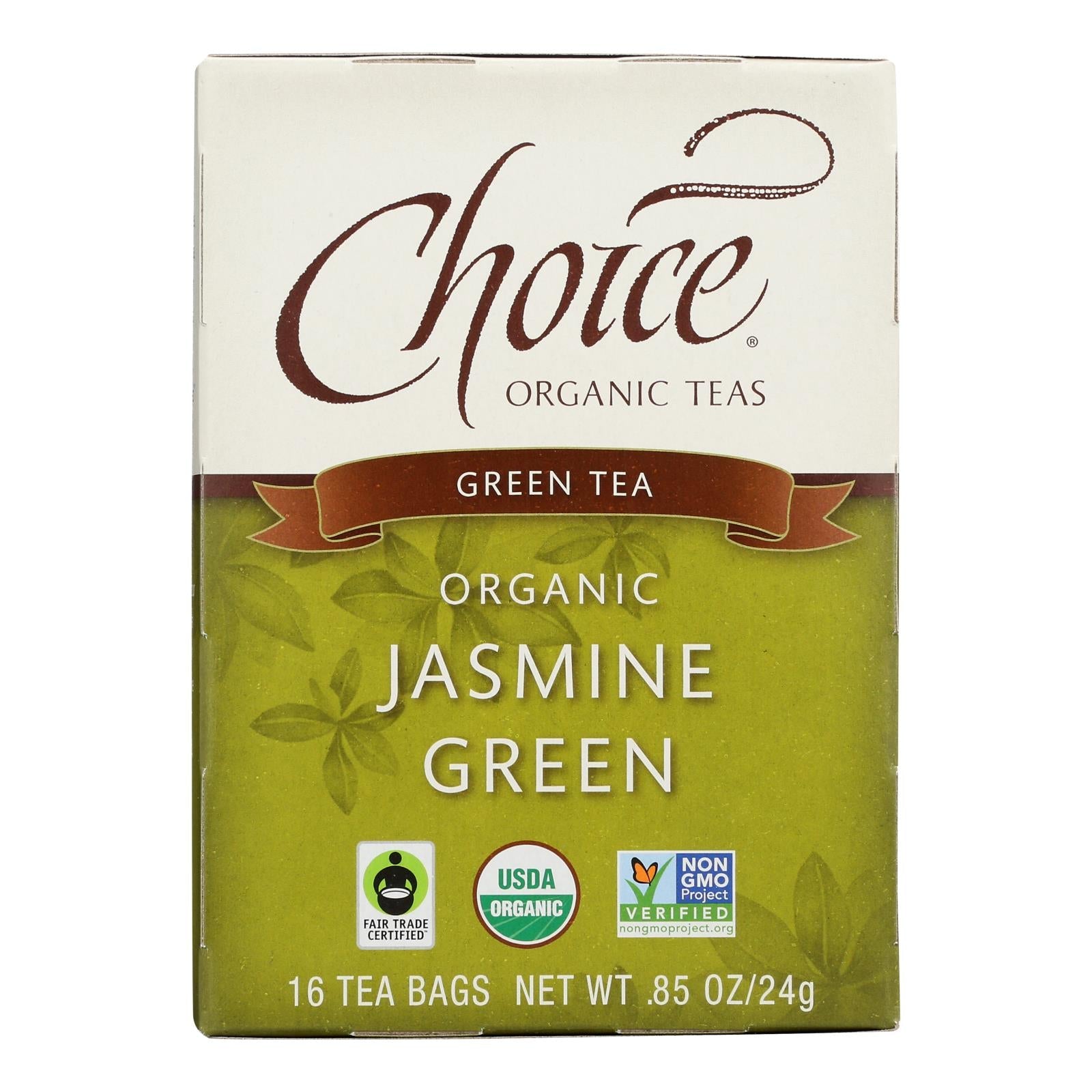 Choice Organic Teas Jasmine Green Tea (Pack of 6 - 16 Tea Bags)