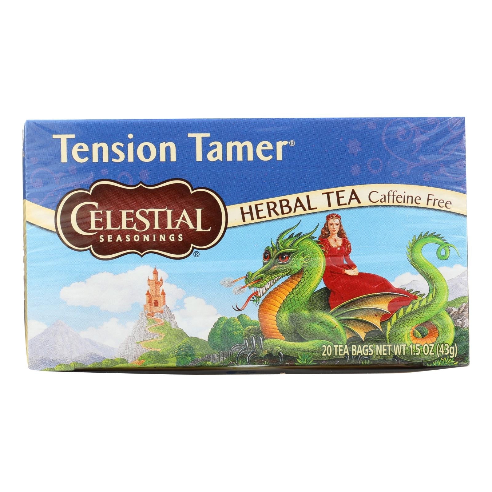 Celestial Seasonings Tension Tamer Herbal Tea, Caffeine Free, Pack of 6, 20 Tea Bags Each
