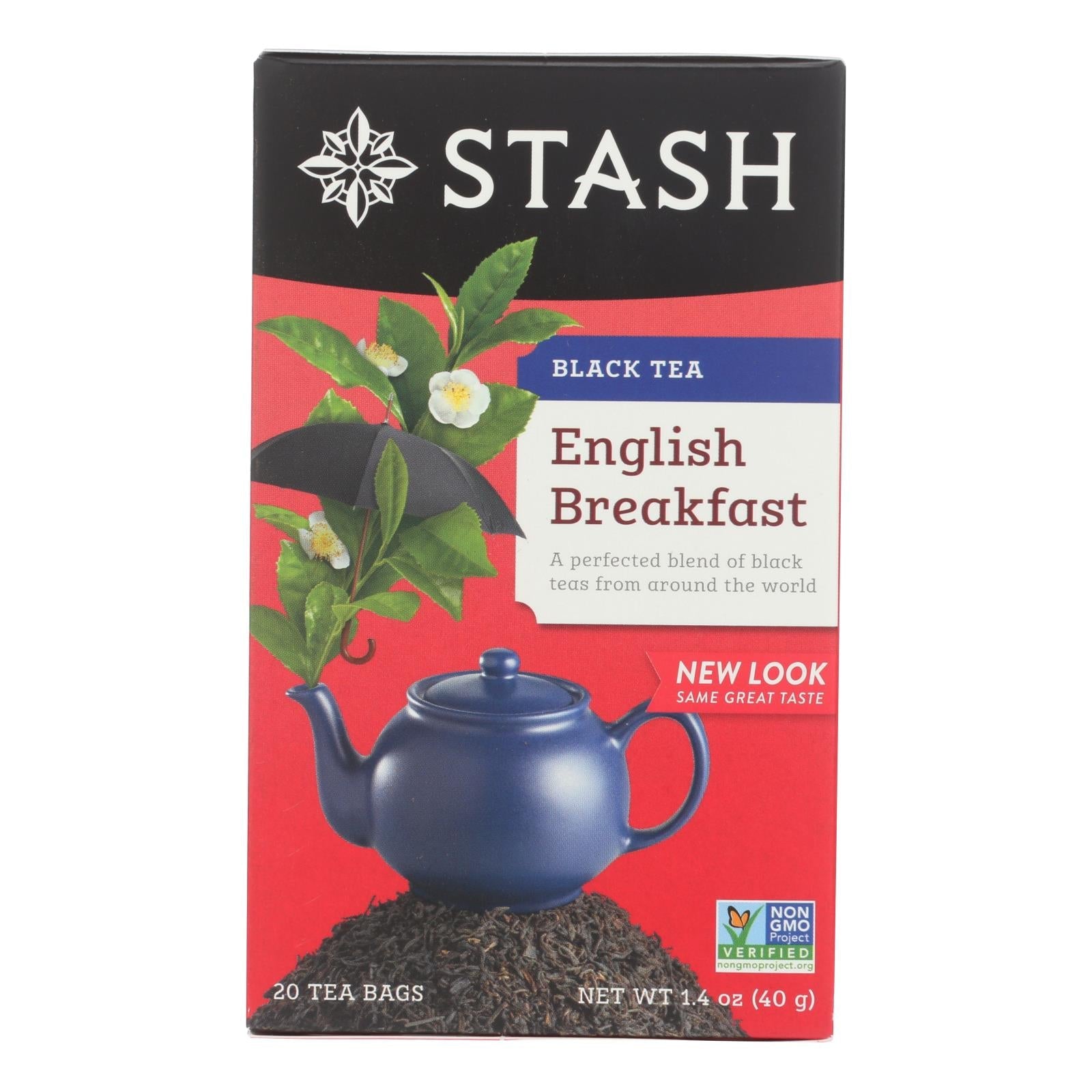 Stash Tea English Breakfast Robust Black Tea (Pack of 6 - 20 Tea Bags)