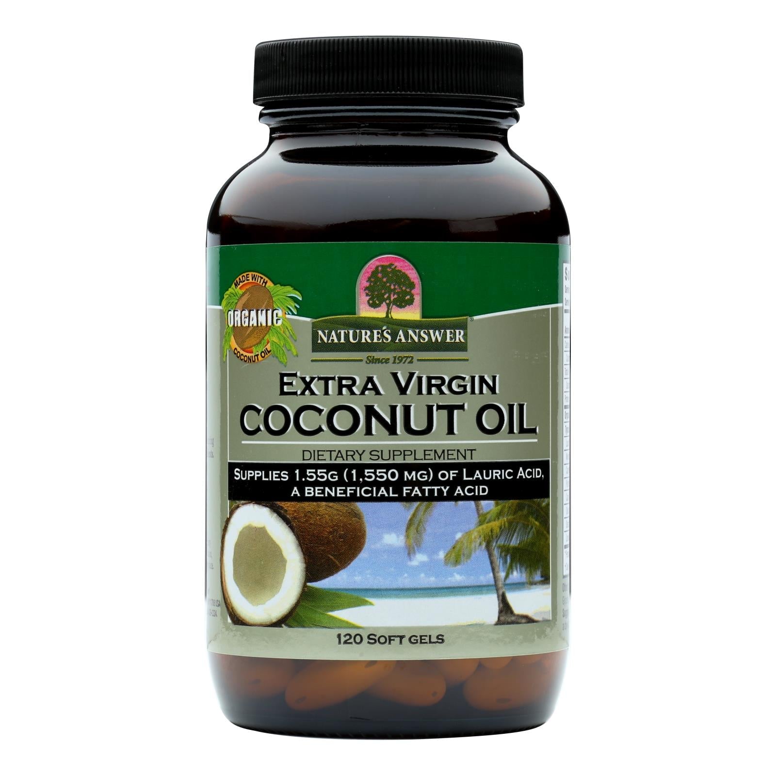 Nature's Answer Organic Extra Virgin Coconut Oil Softgels - Pack of 120