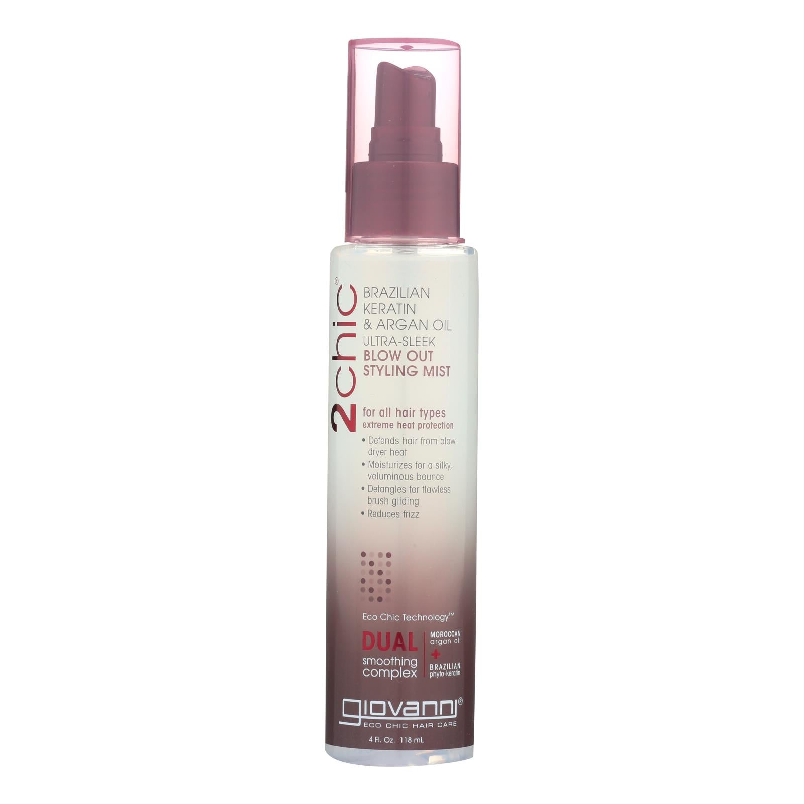 Giovanni 2chic Blow-Out Styling Mist: Nourishing Keratin, Argan Oil (4 Fl Oz)