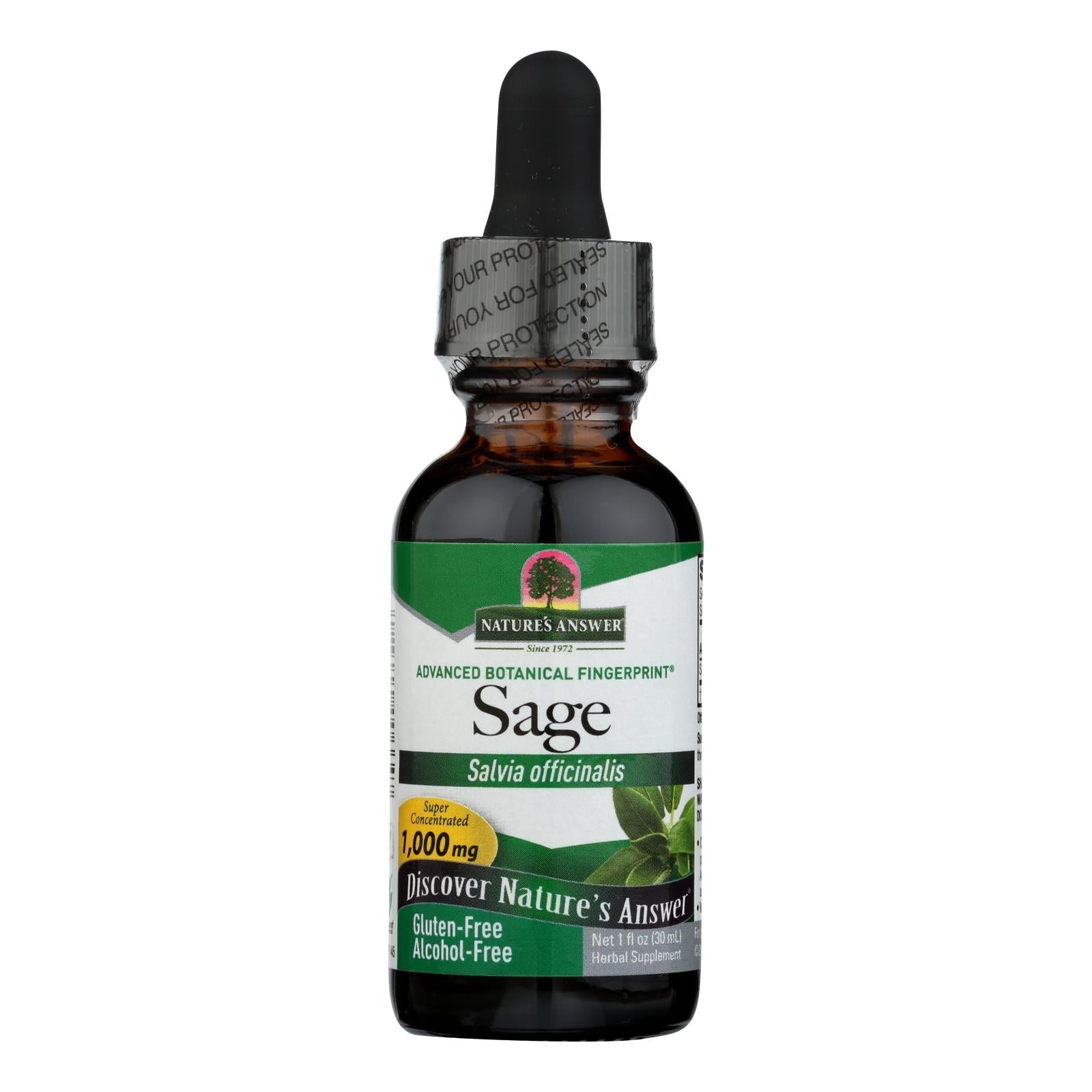 Nature's Answer Sage 1 Oz Alcohol-Free Herbal Supplement