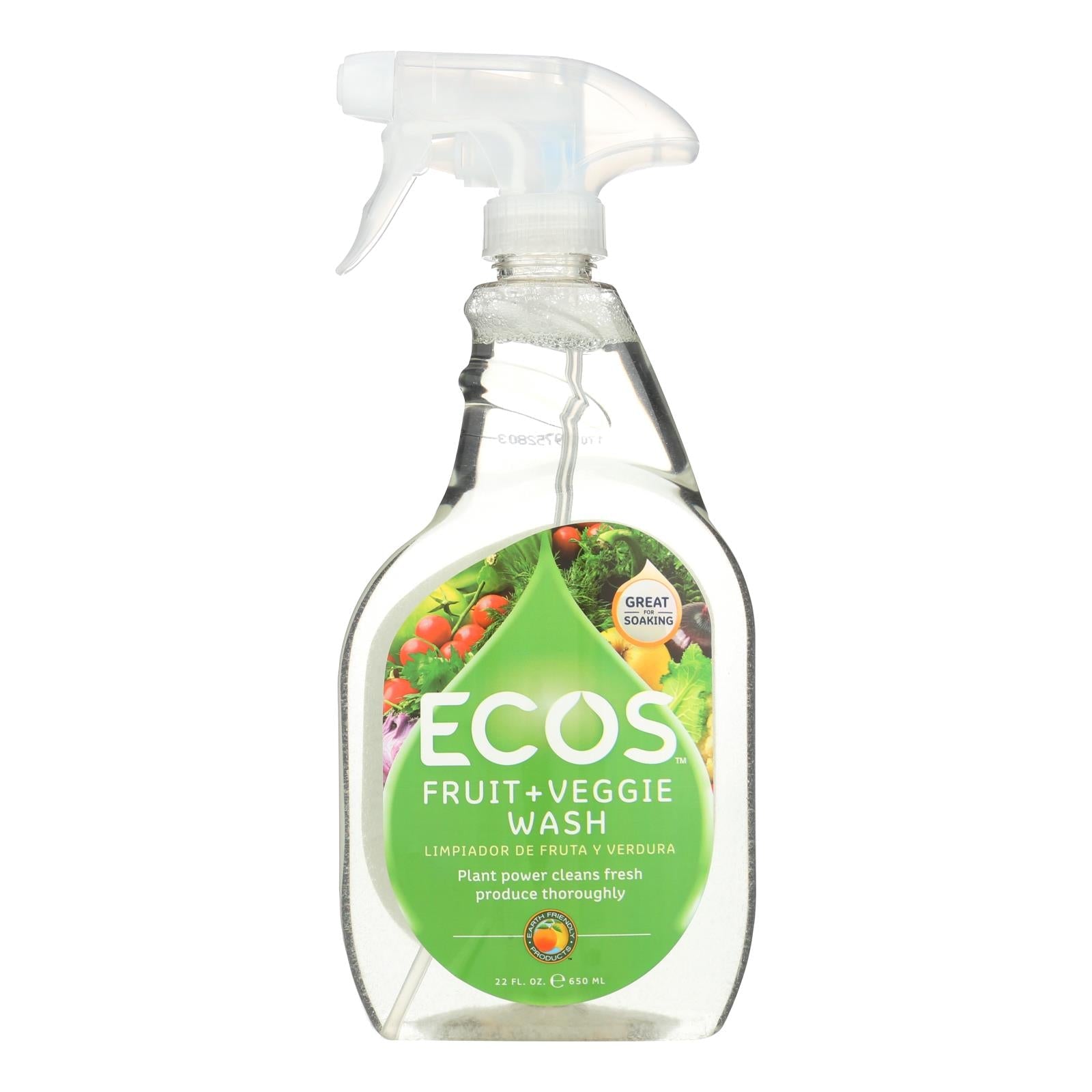 Earth-Friendly Fruit & Vegetable Wash: Safely Clean Produce (Pack of 6 - 22 Fl Oz.)