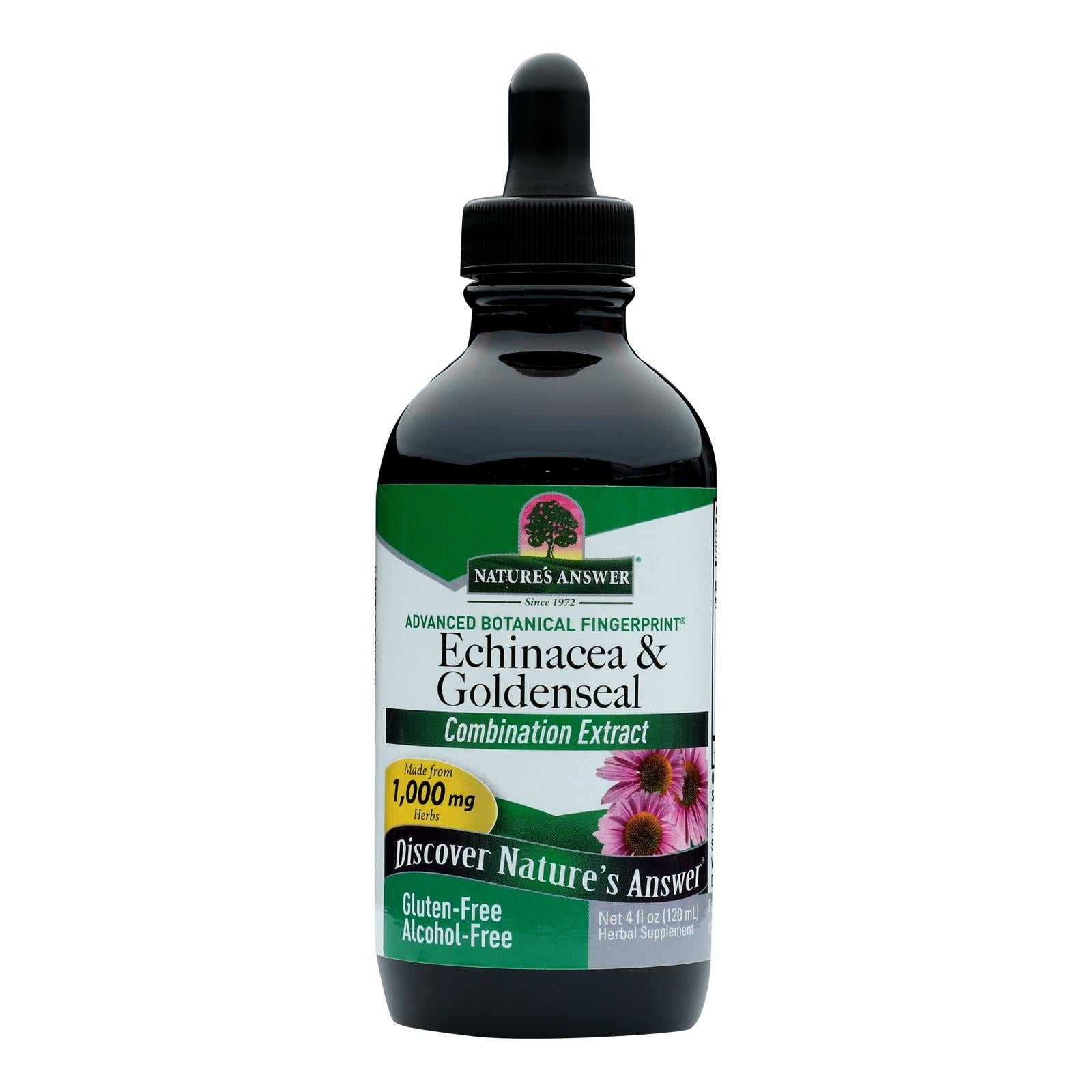 Nature's Answer Echinacea and Goldenseal Tincture for Immune Support - 4 Fl Oz, Pack of 4