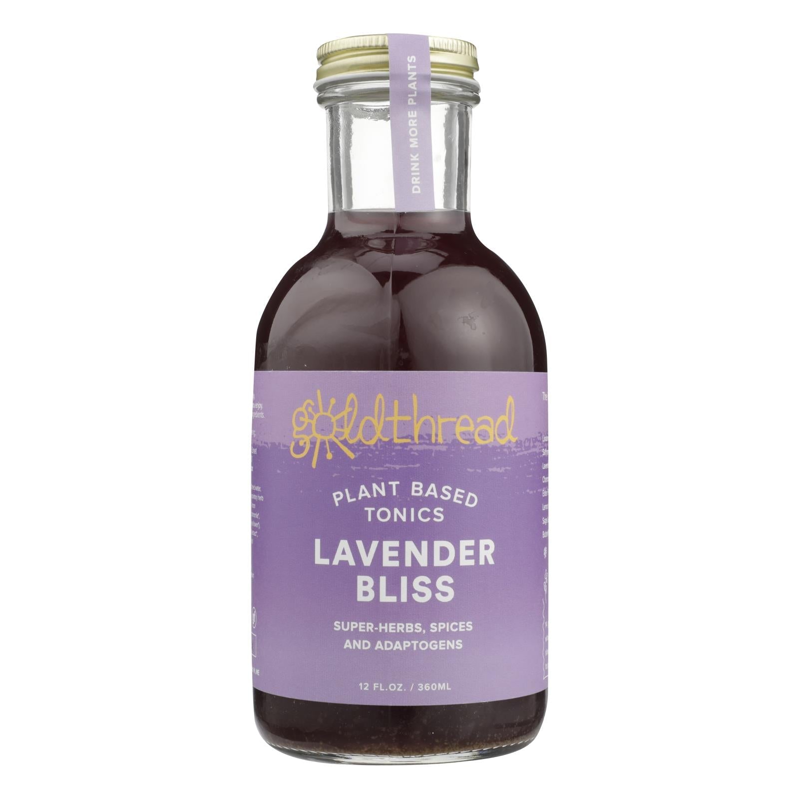 Goldthread Lavender Bliss Tonic (Pack of 6 - 12 Fl Oz), Relaxing Herbal Tea