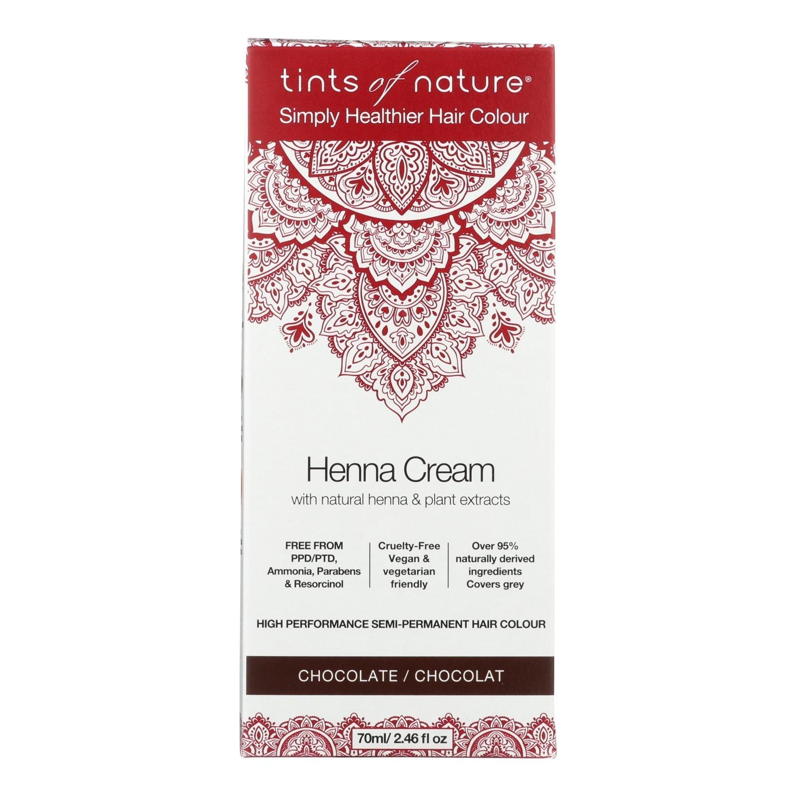 Tintes Of Naturae Henna Cream Chocolatte 2.46 Fl Oz