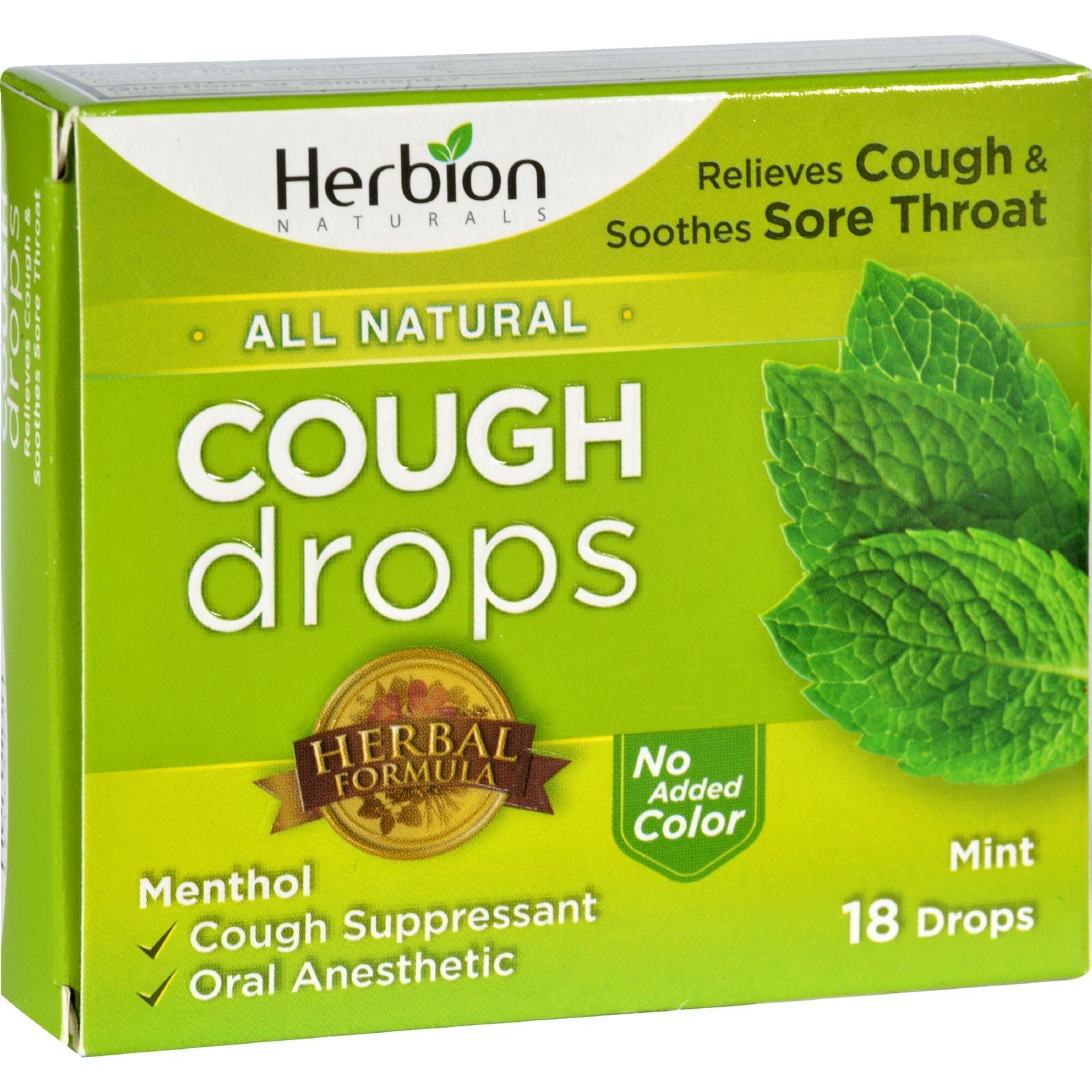 Herbion Naturals Cough Drops - Refreshing Mint (Pack of 18)