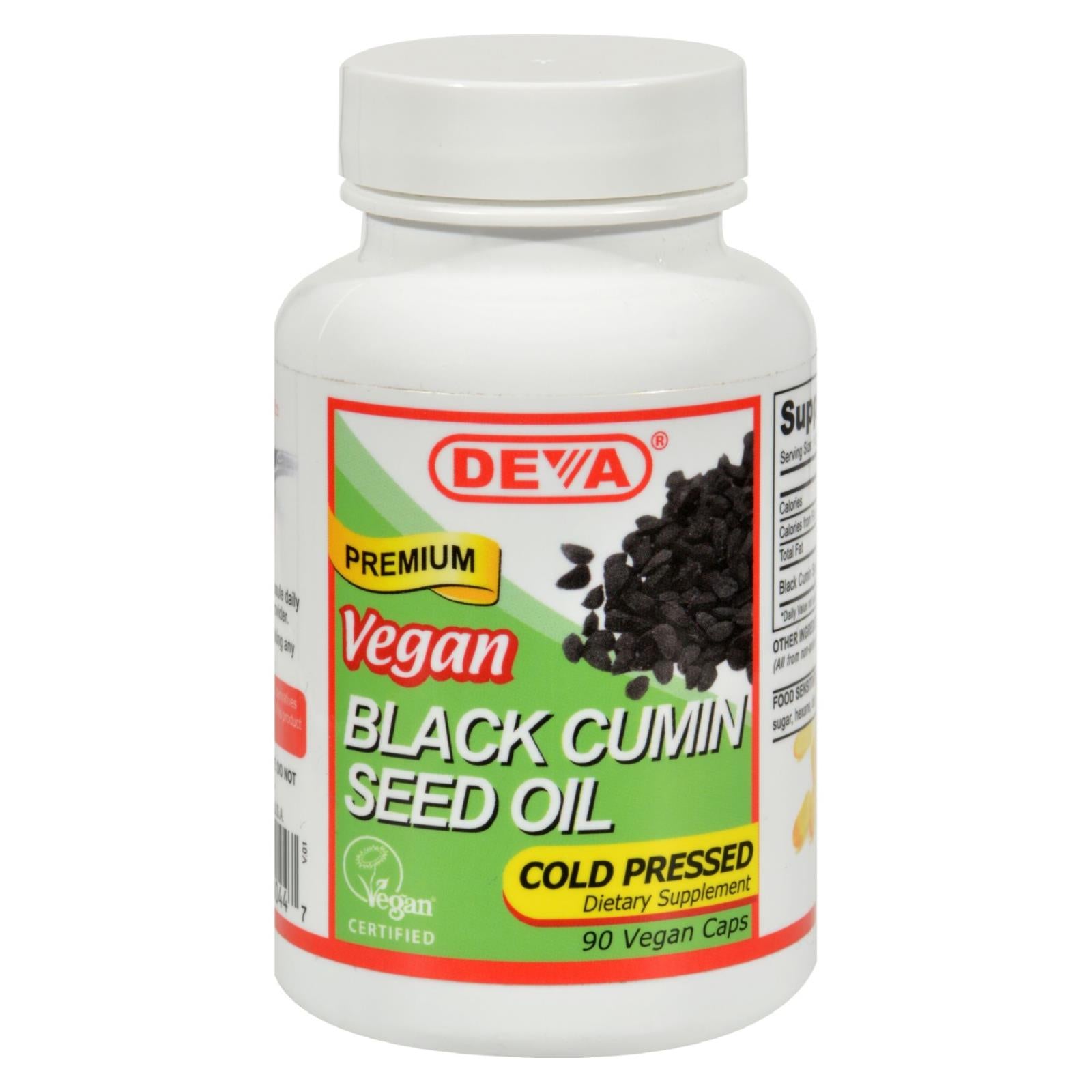 Deva Black Cumin Seed Oil Capsules - Vegan Omega-3 Source - 90 Count