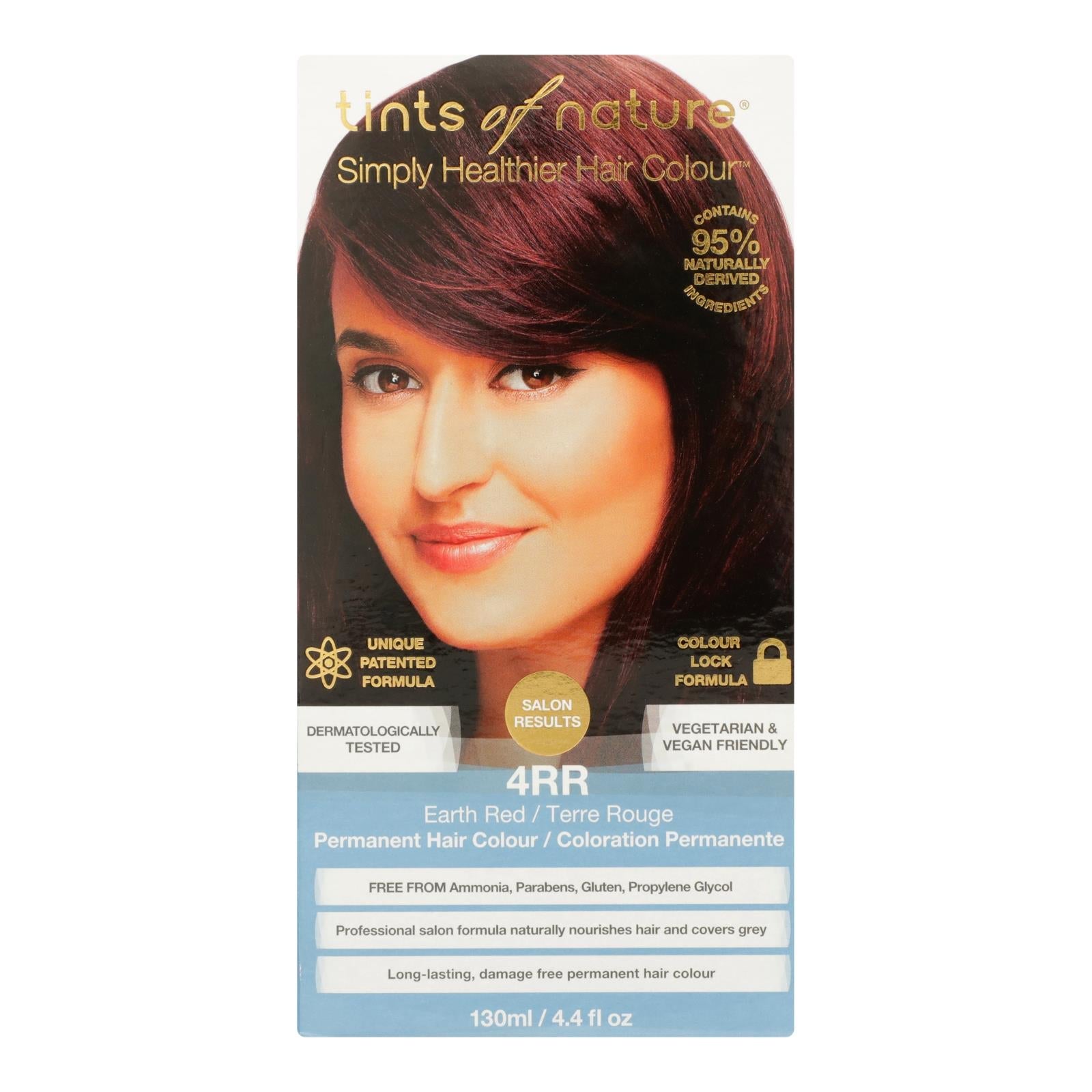 Tints of Nature 4RR Earth Red Permanent Hair Dye, Ammonia-Free, Vegan Color (4.4 fl oz)