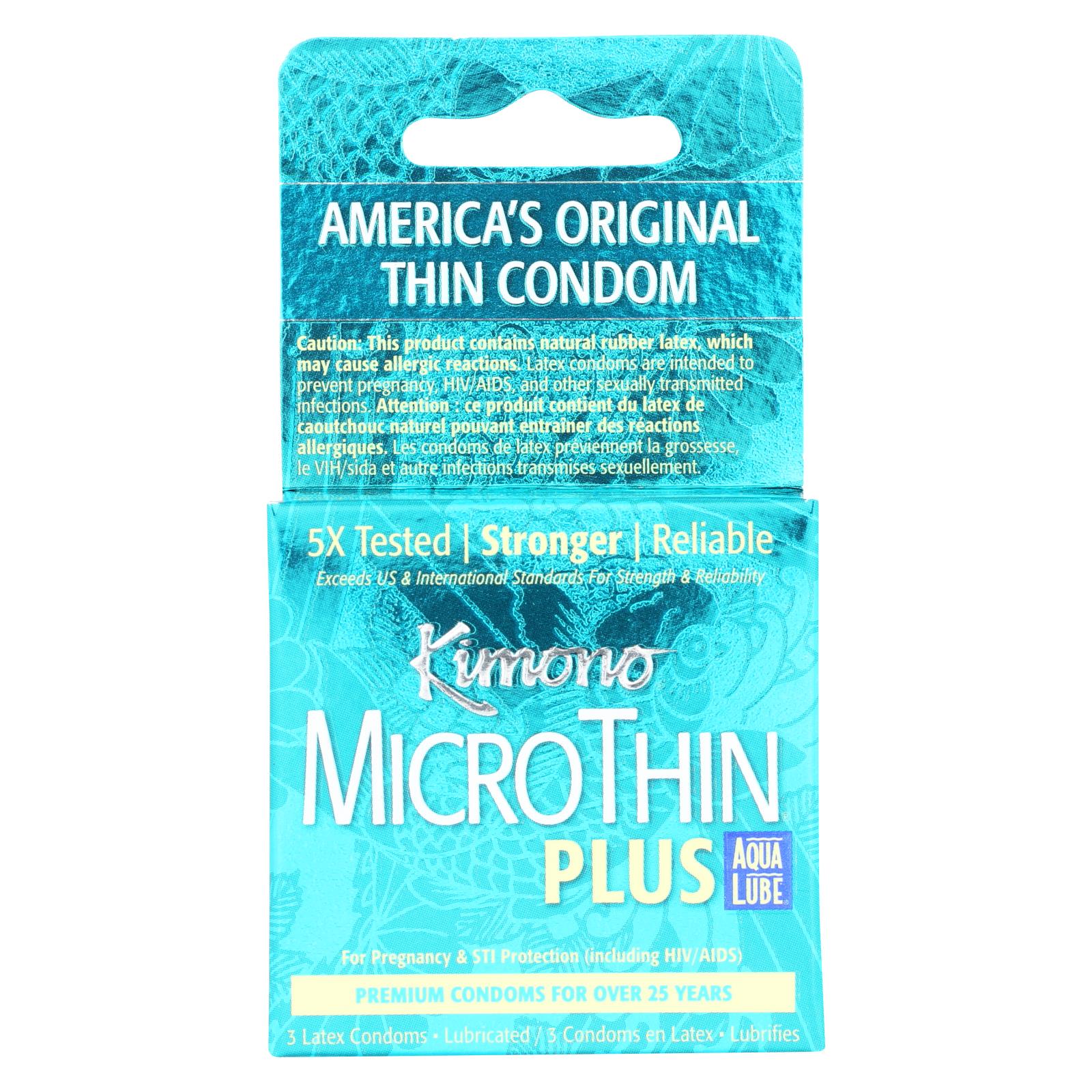 Mayer Labs Kimono Microthin Lubricated Latex Condoms (Pack of 3)