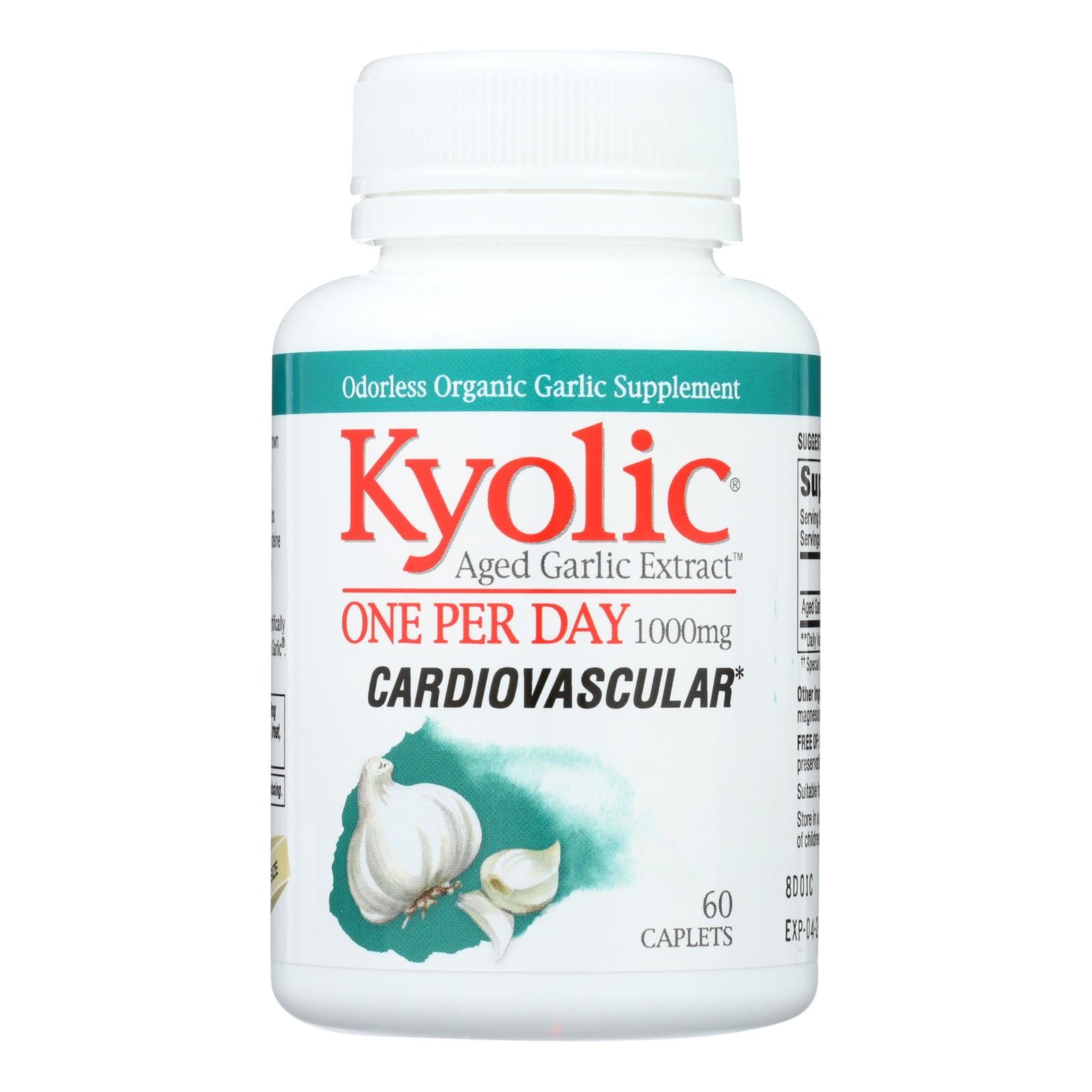 Kyolic Aged Garlic Extract Caplets | Supports Cardiovascular Health | 1000mg per Caplet | 60 Caplets