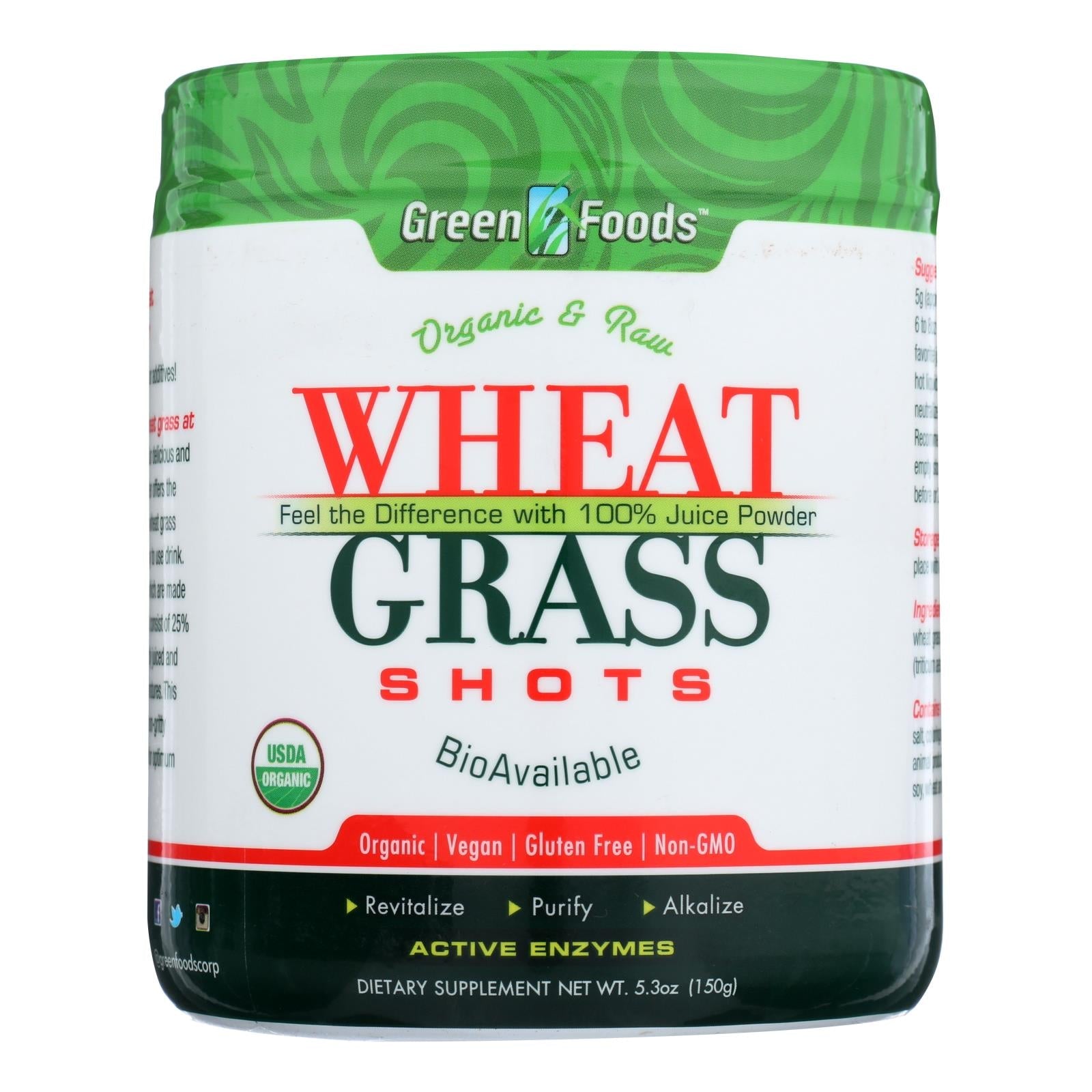 Organic Raw Wheat Grass Shots (5.3 Oz.) - Green Foods