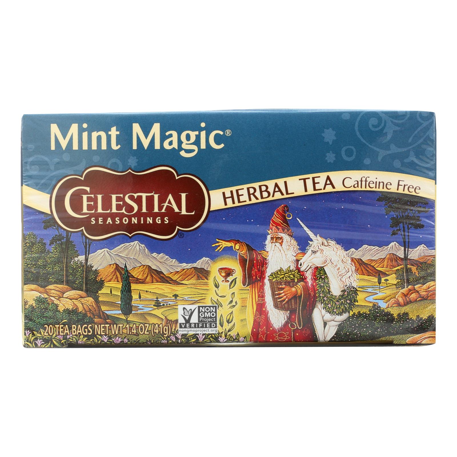 Celestial Seasonings Herbal Tea Caffeine-Free Mint Magik - 20 Tea Bags (Pack of 6)