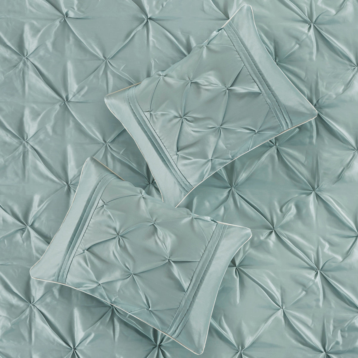7 Piece Tufted Comforter Set - Seafoam King