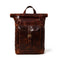 Brown Saddleback Backpack- Roll Top